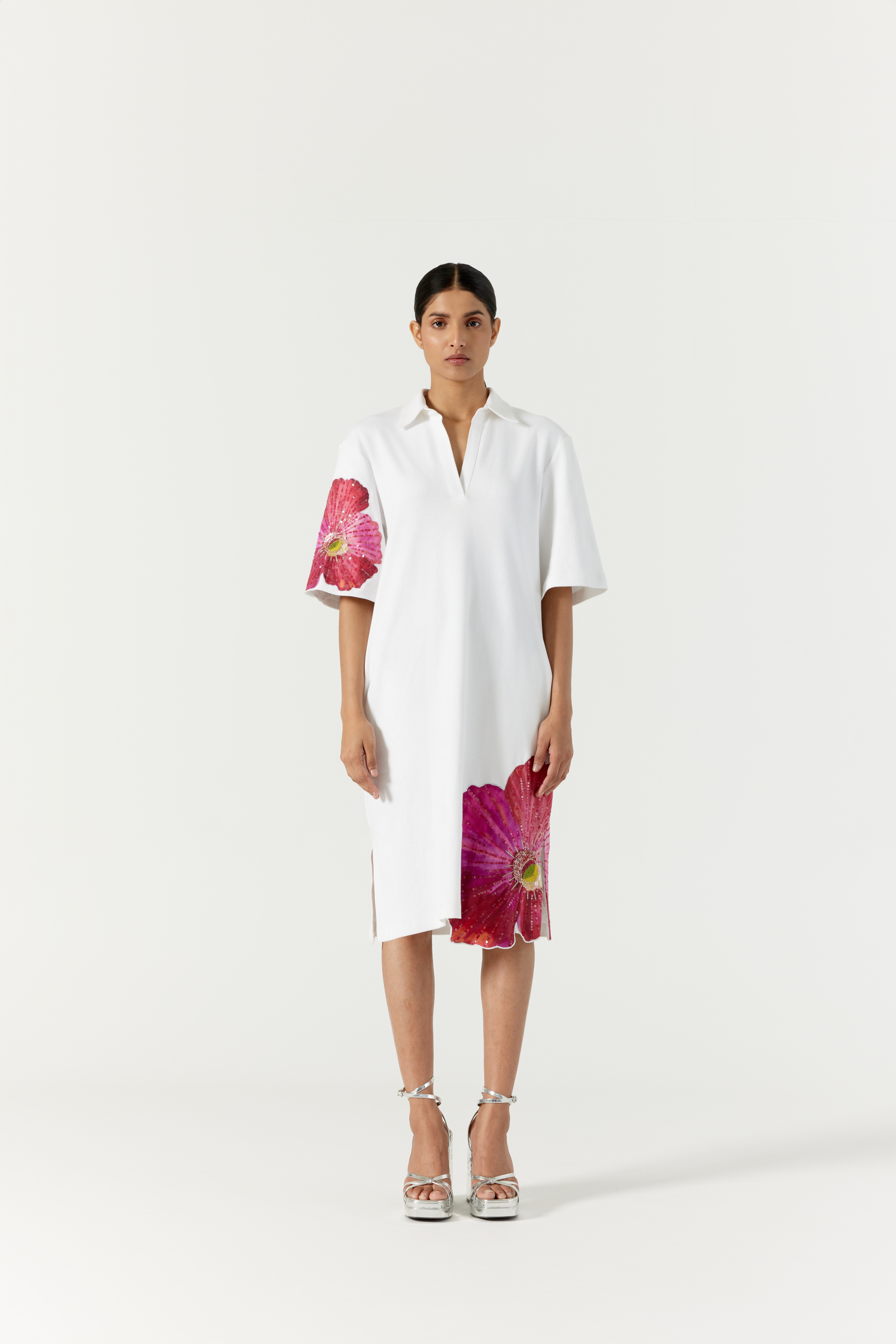 Pansy White Polo Dress