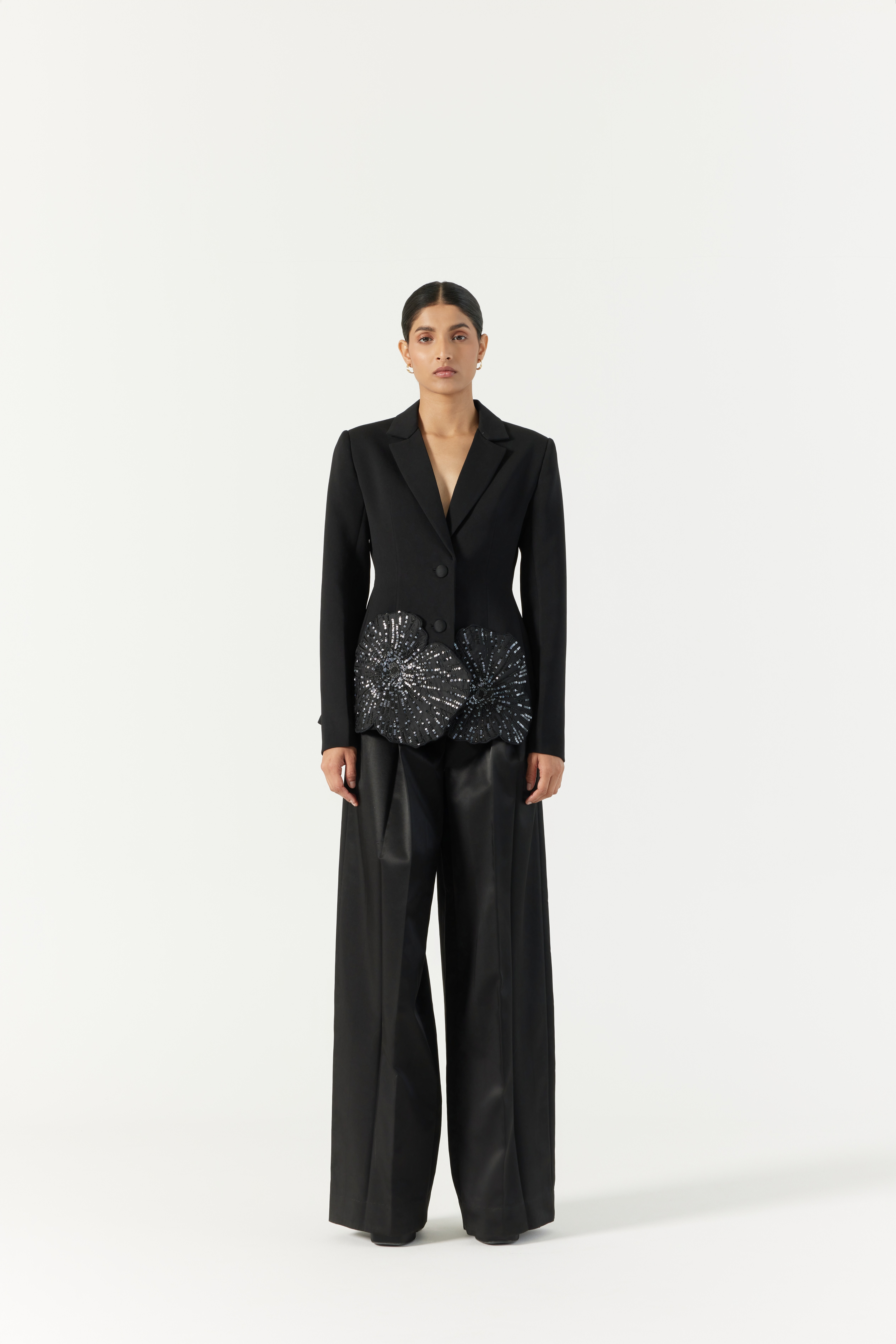 Afew Rahul Mishra | Pansy Hand Embellished Black Jacket