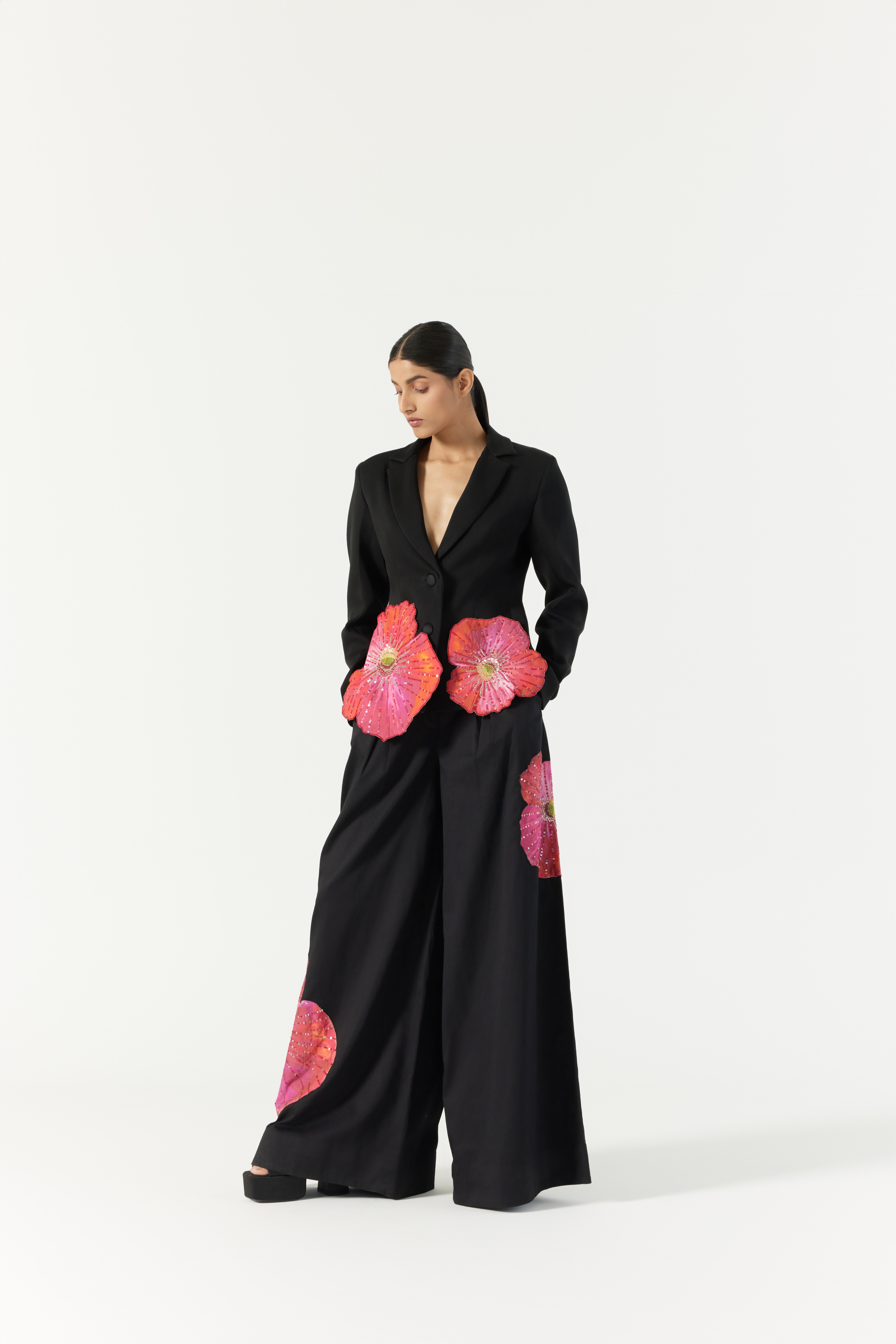 Pansy Printed Hand Embelished Trouser