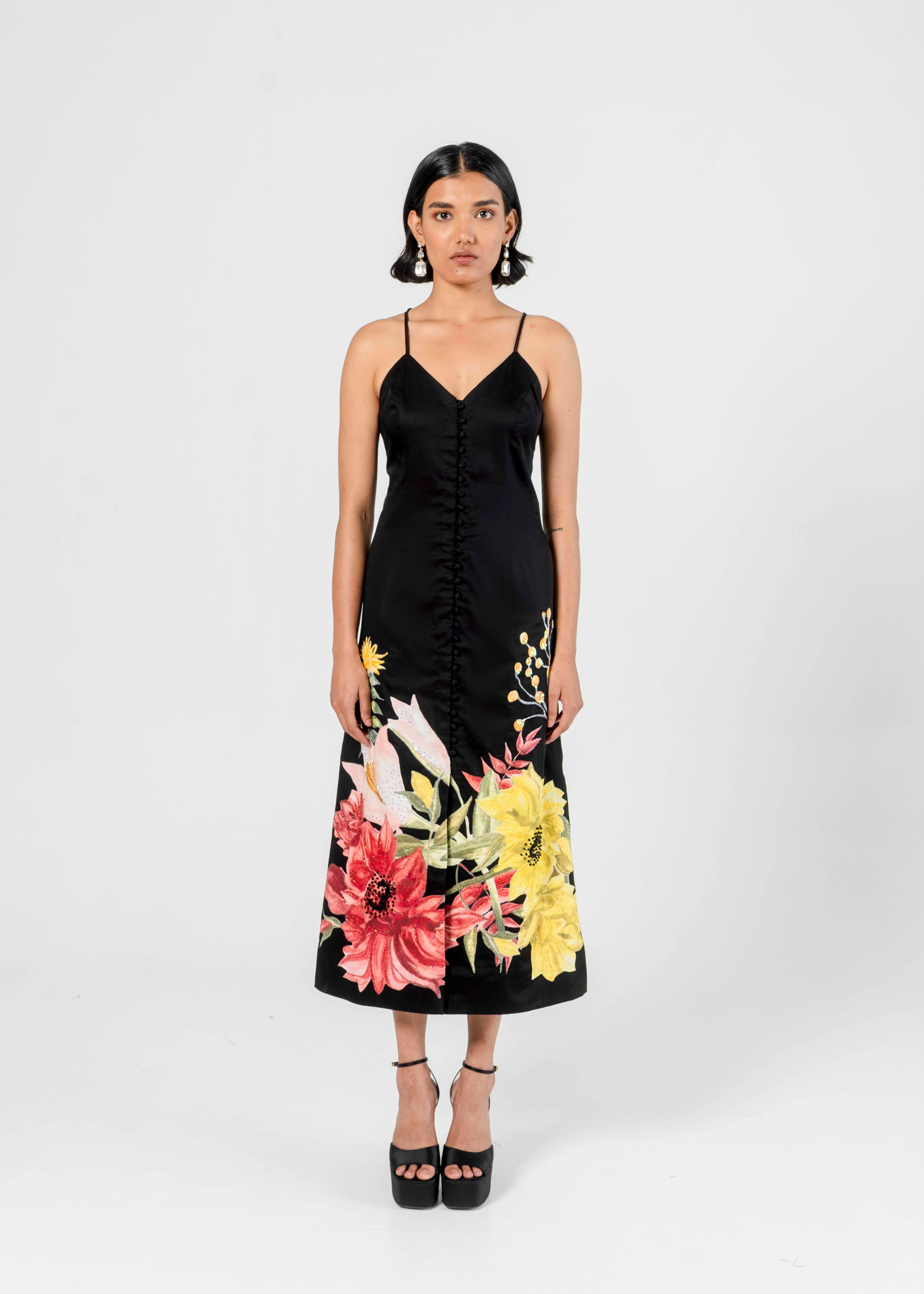Handpainted Noodle Strap Dress