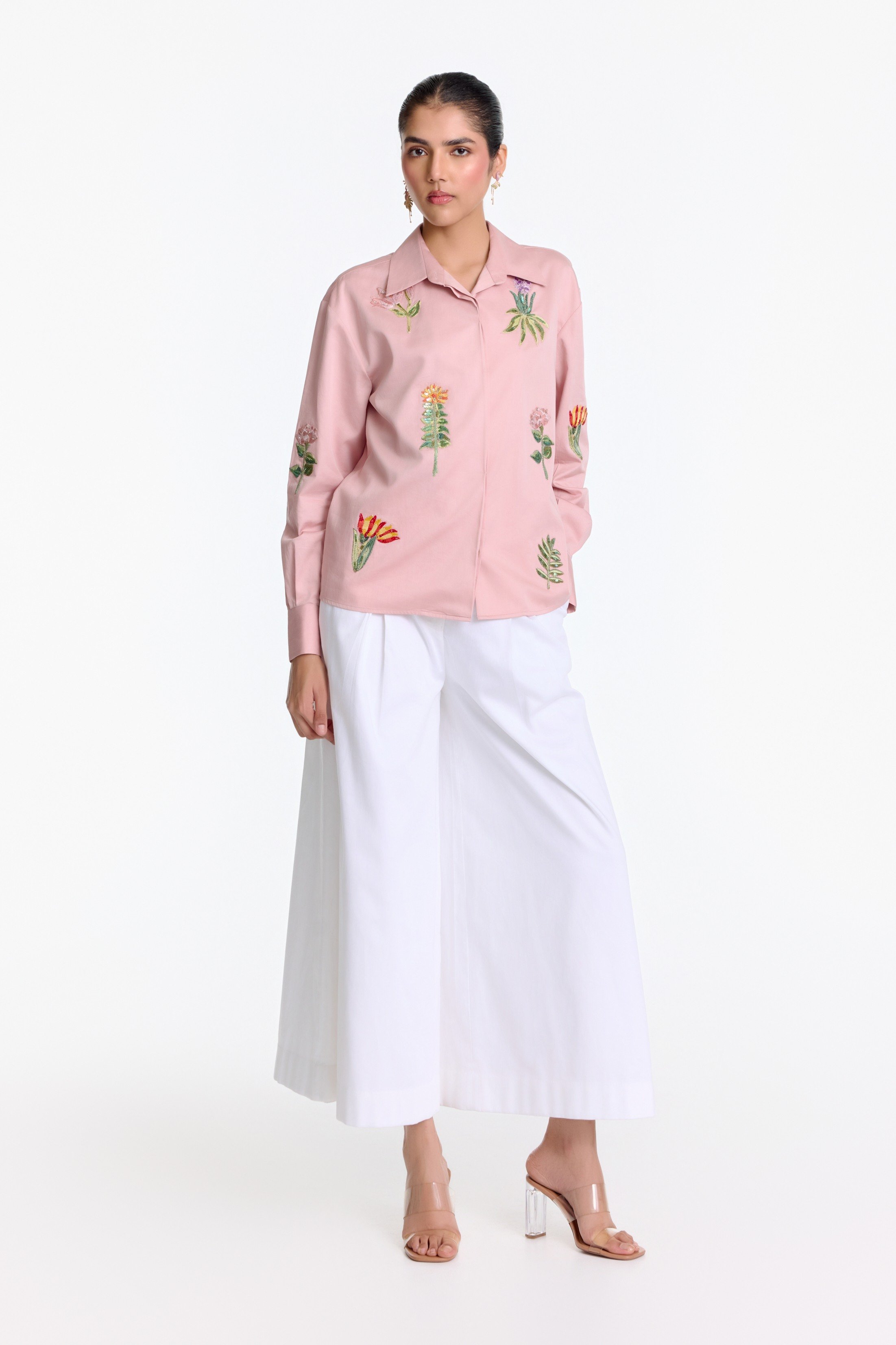 Blush Print Embellished Regular Shirt