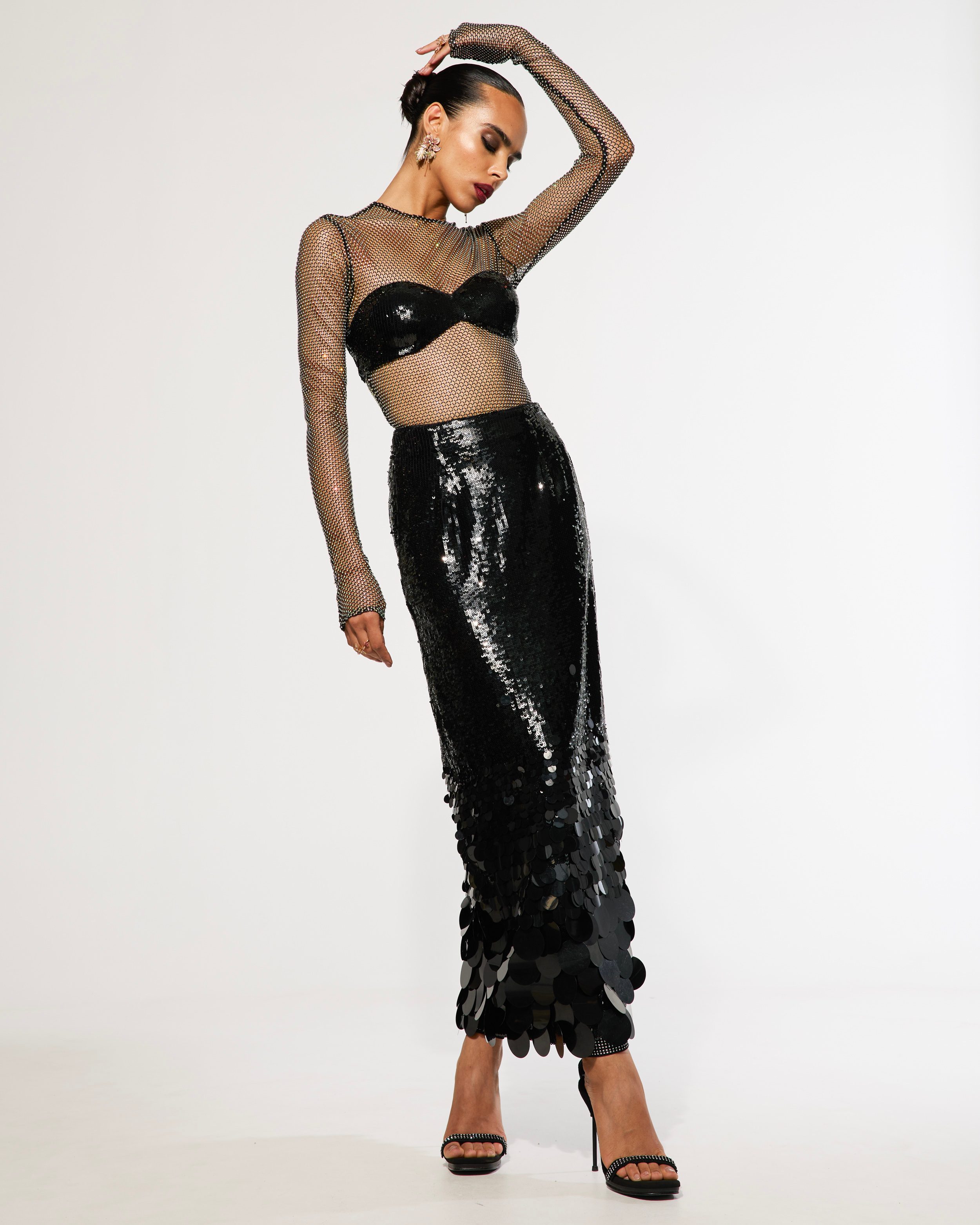 Mesh Leotard  With Bandeau
