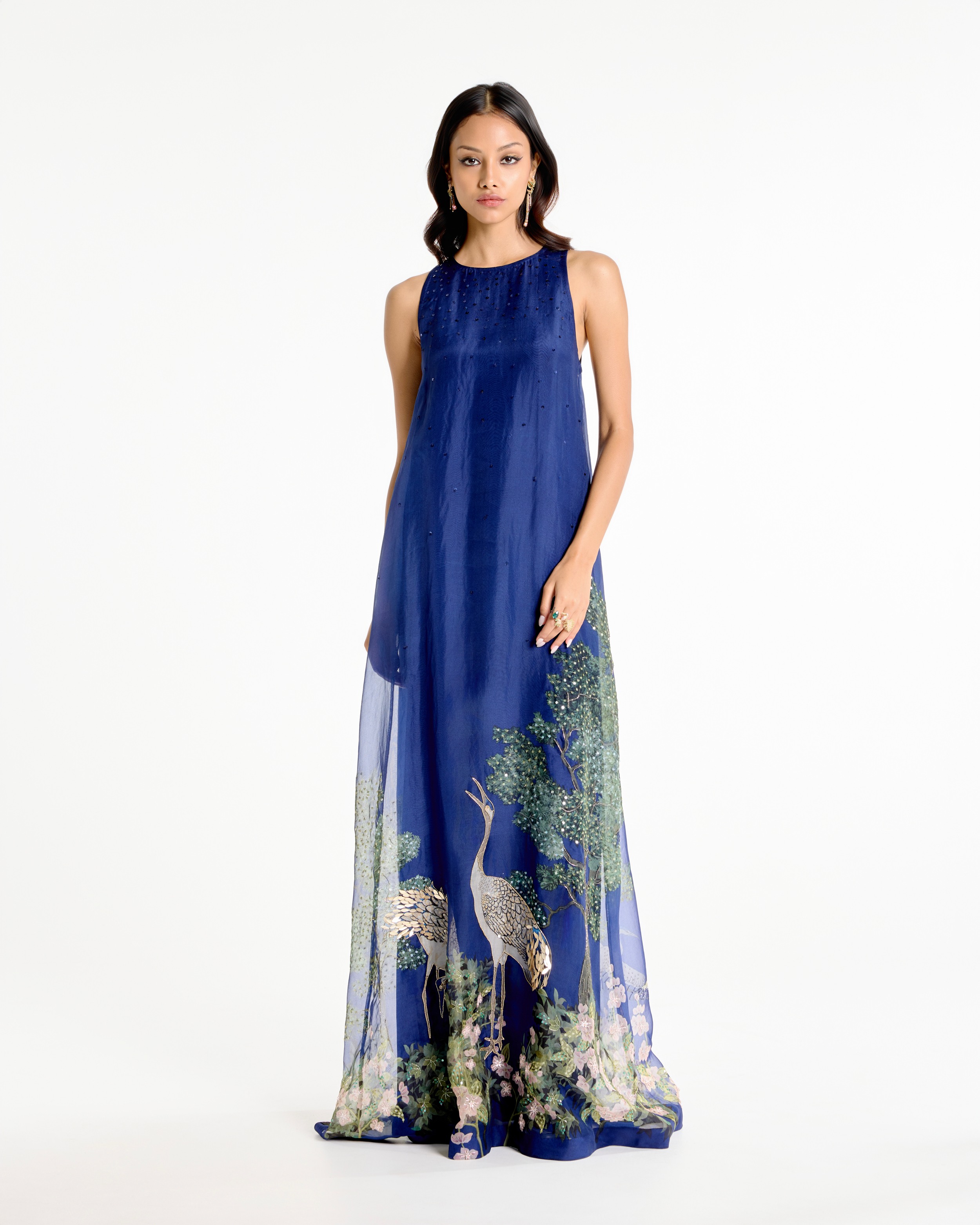 Printed Navy Dress