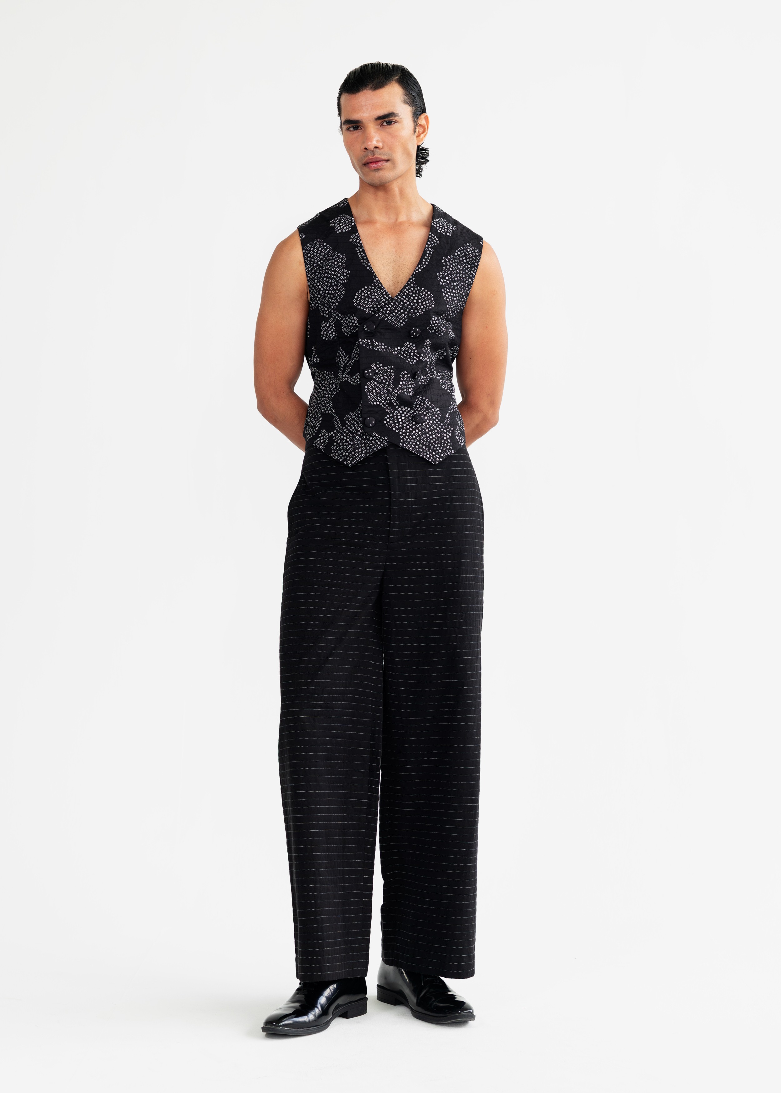 Bandhani Black Waistcoat