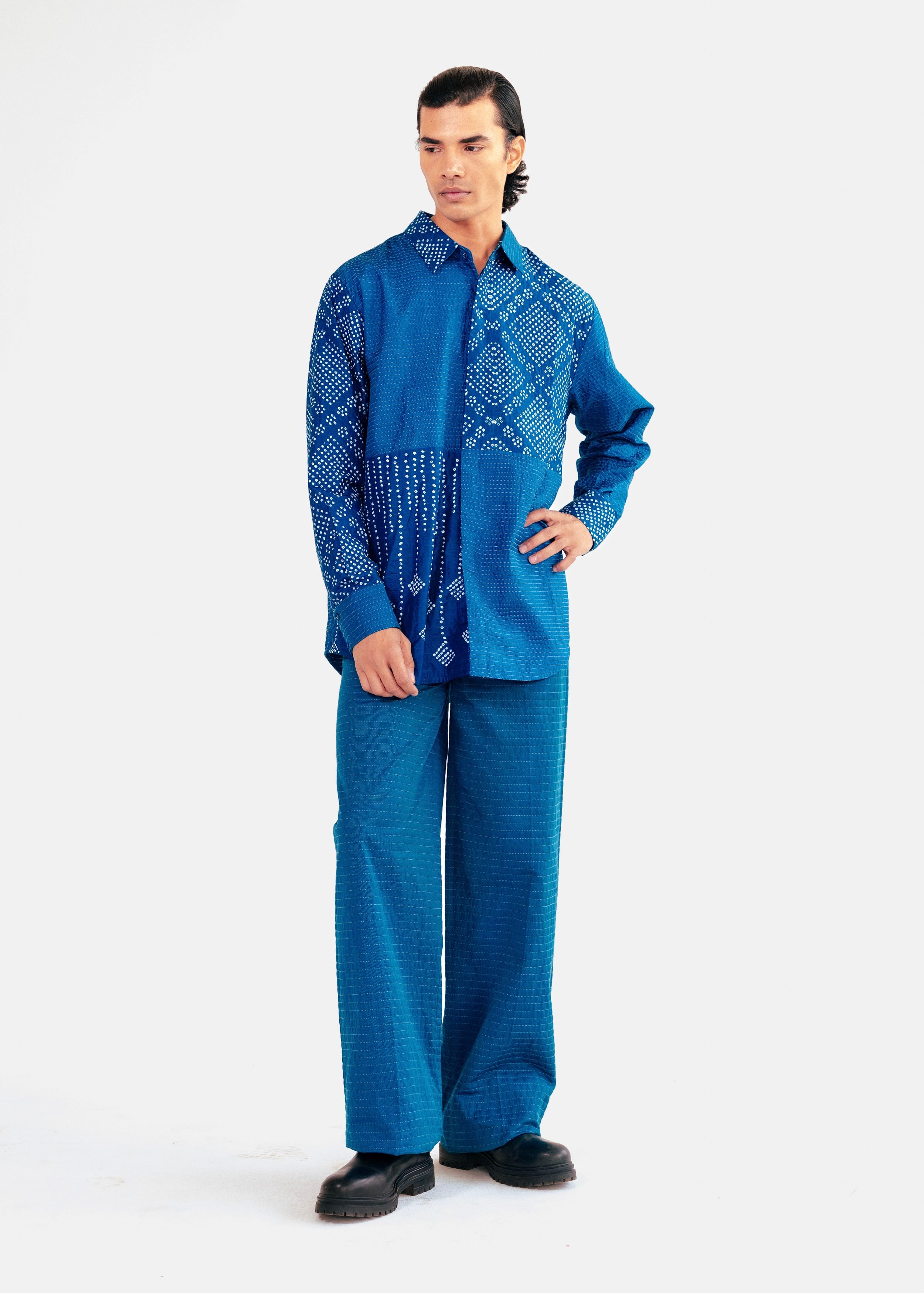 Bandhani Indigo Straight Pants