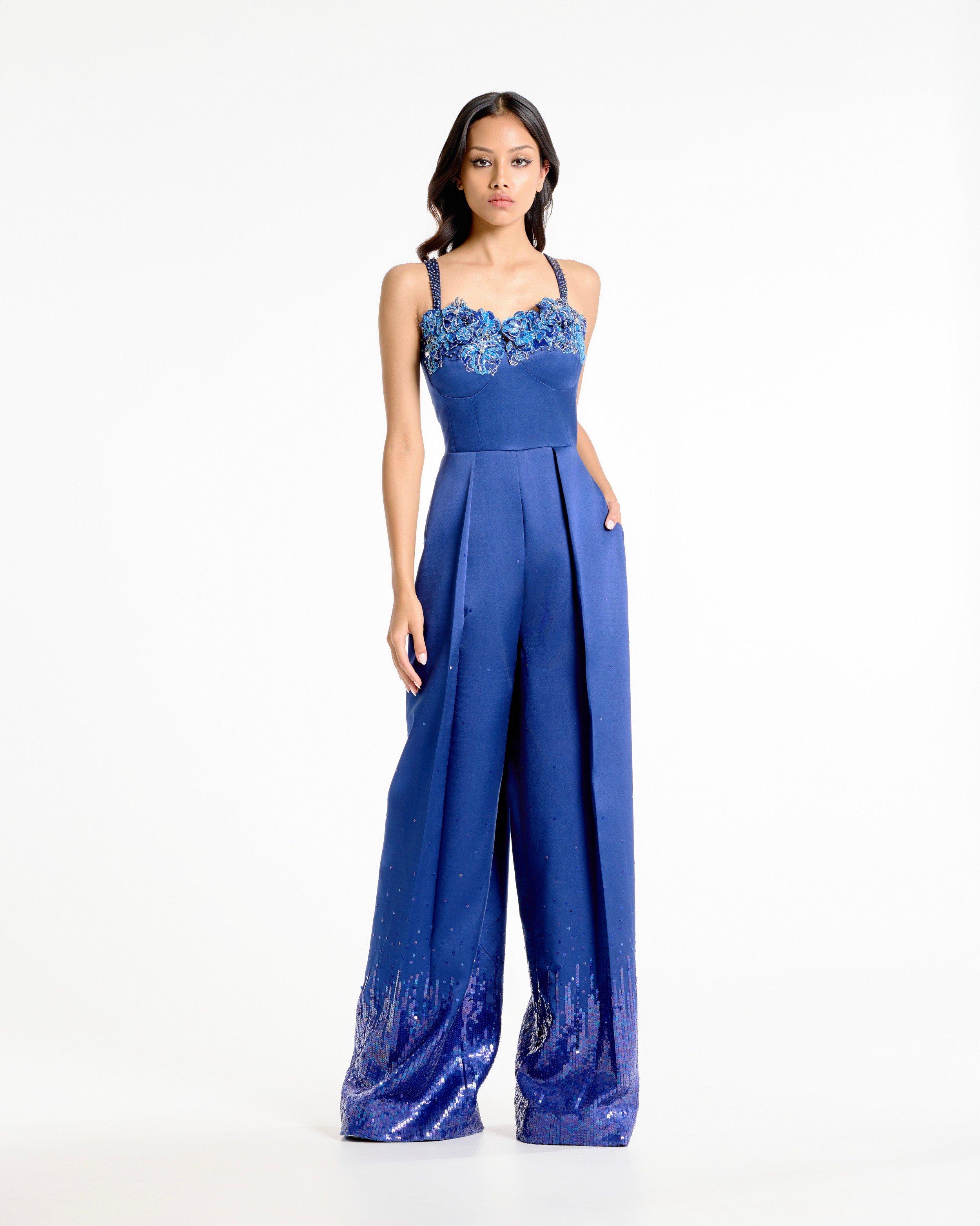 Jumpsuit With Flowers Emnroidery
