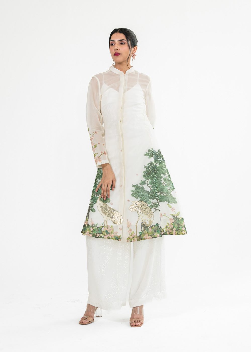 Ivory Kurta With Slip