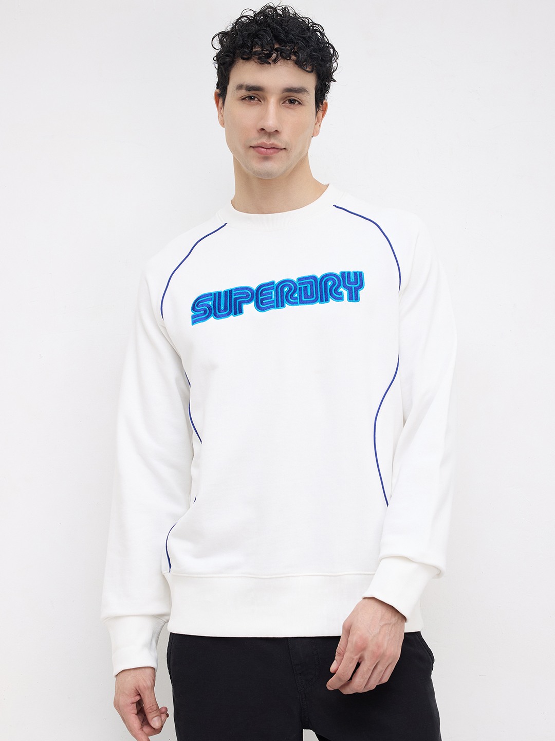SUPERDRY PIPING BIG NECK RIB SWEAT
