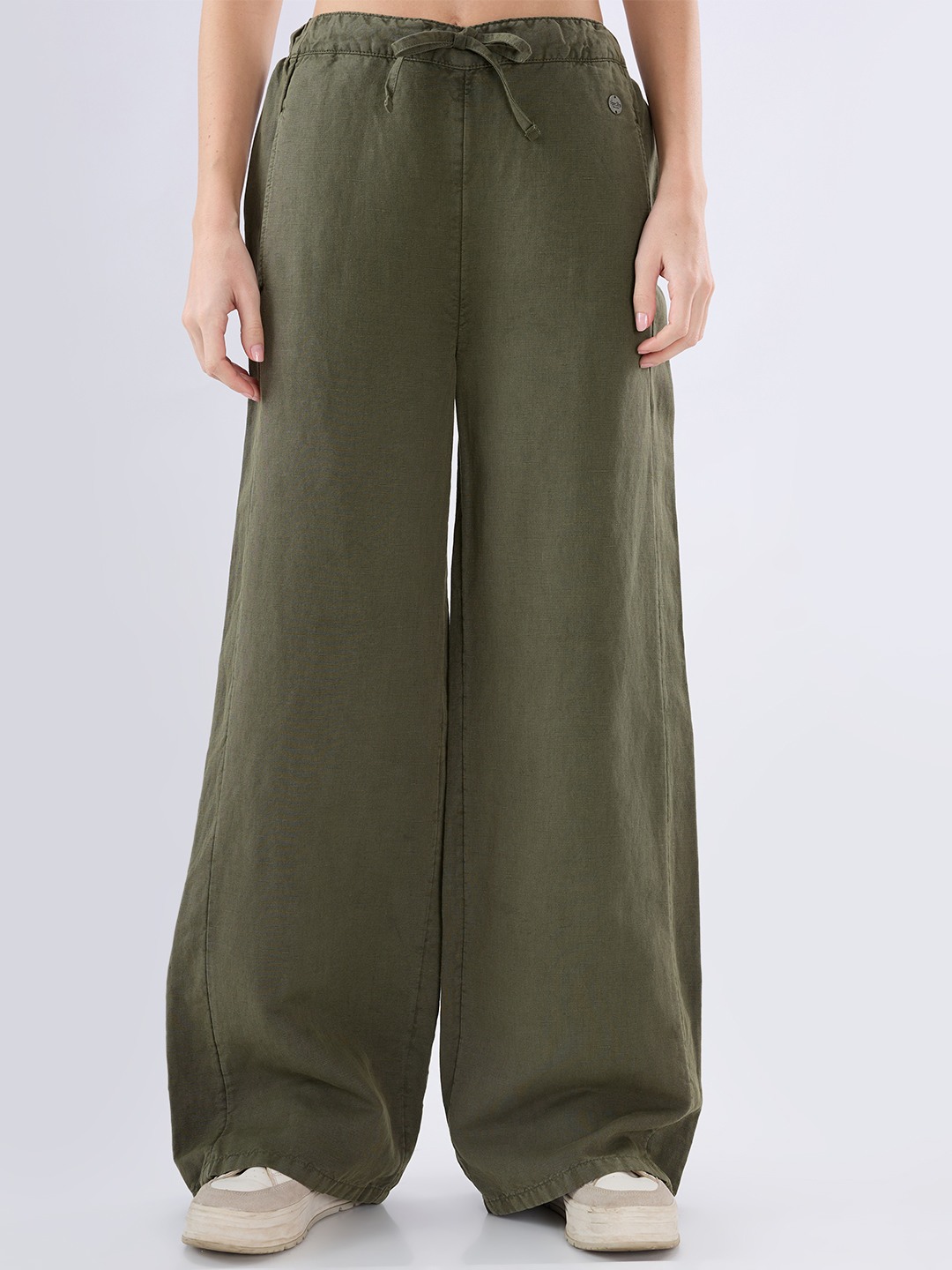 SUMMER DAYS EMBROIDERED OVERDYED TROUSERS