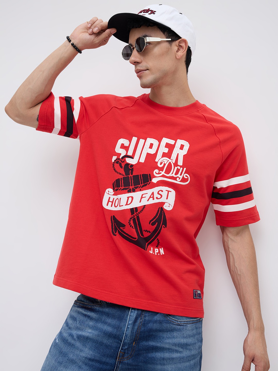 ANCHOR CONTRAST STRIPE T-SHIRT