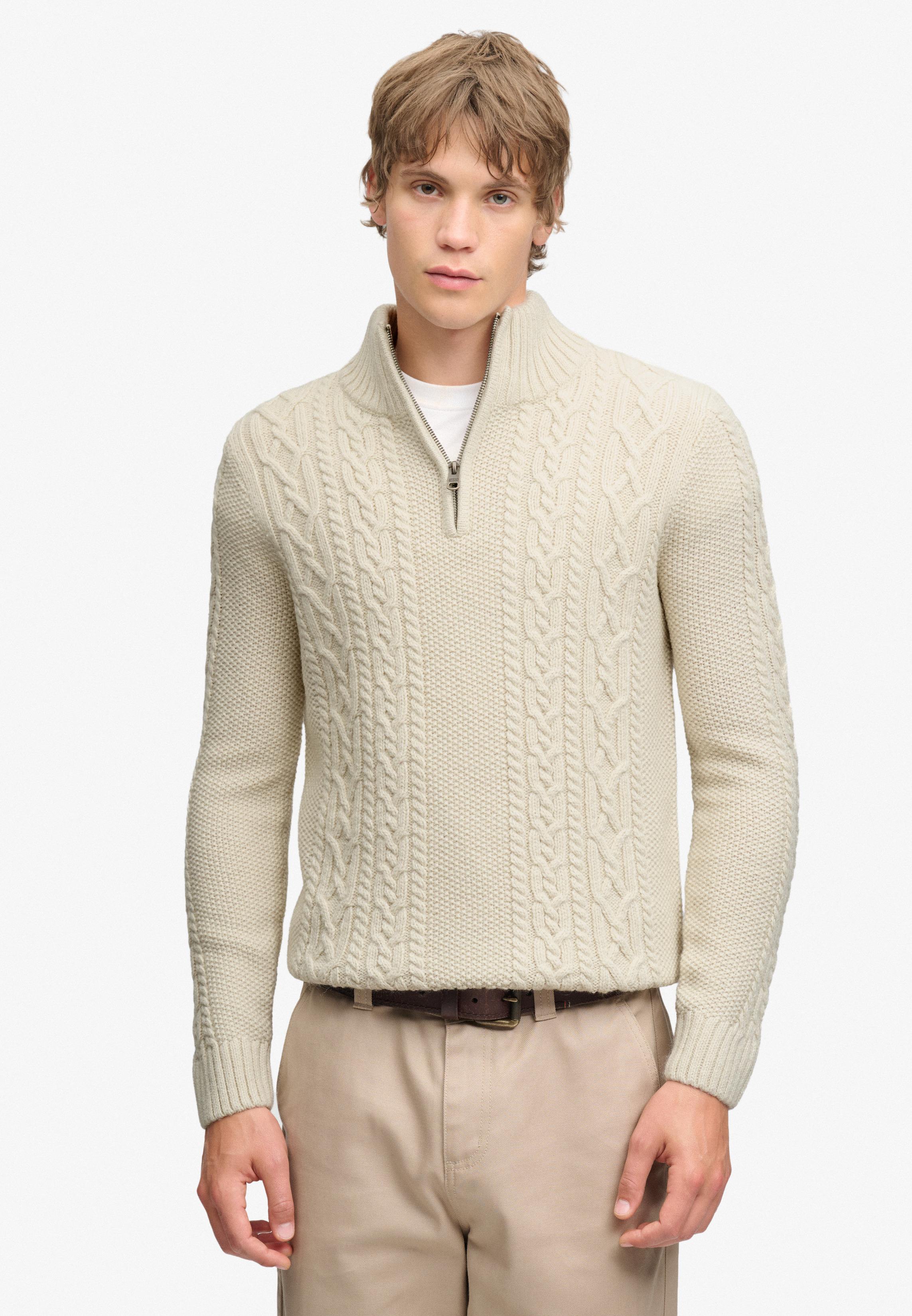 JACOB CABLE HALF ZIP KNIT
