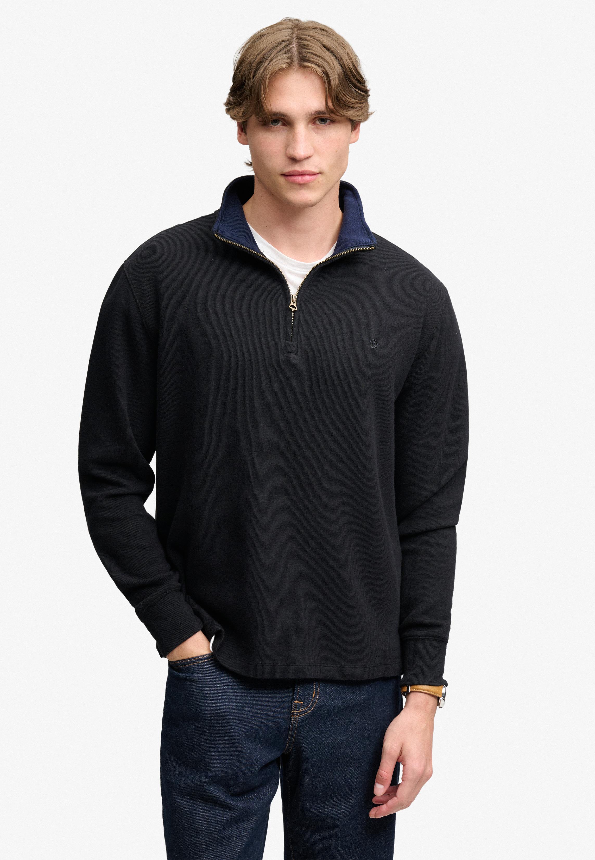 GARMENT DYE RIB HALF ZIP