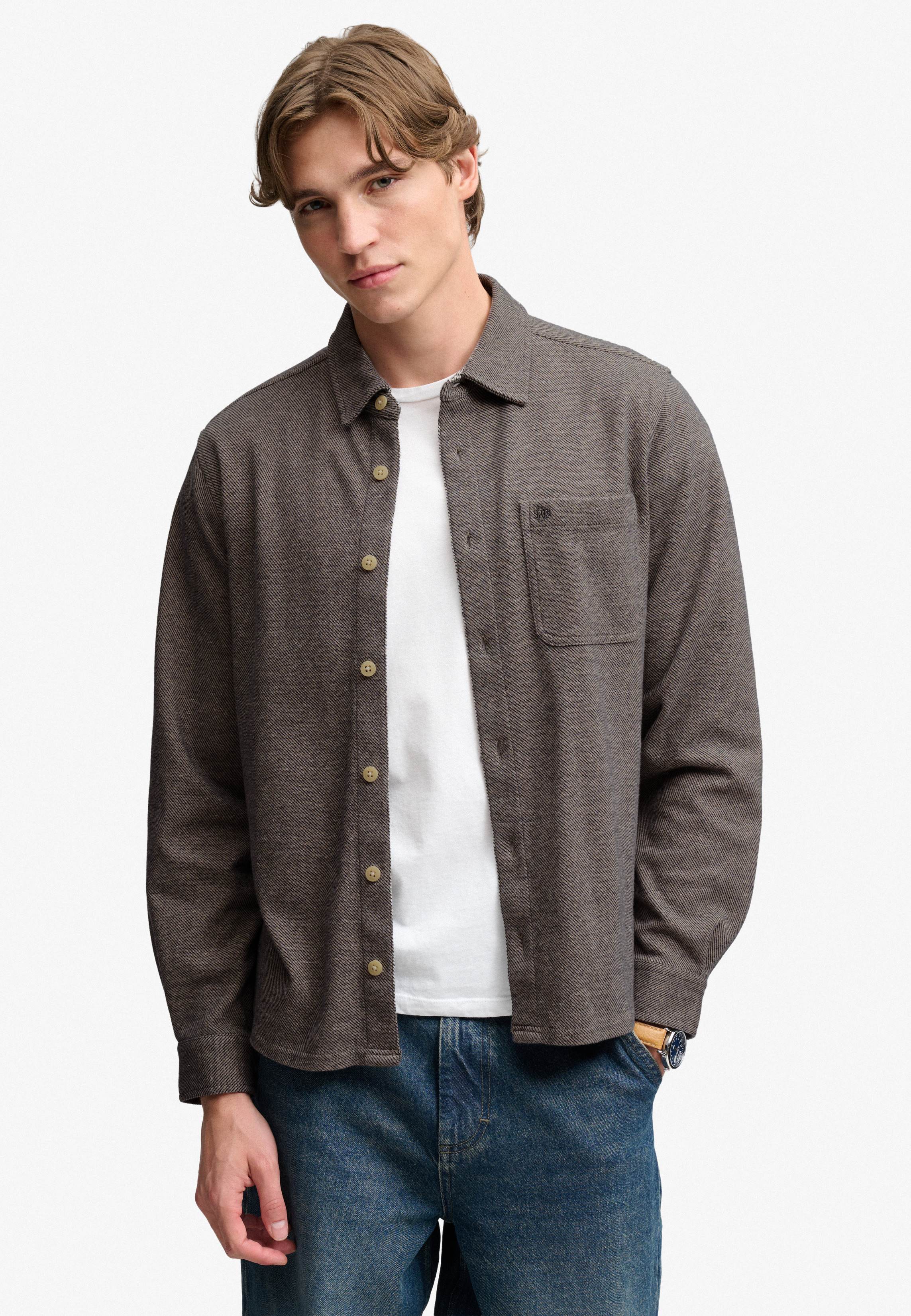TWILL TWEED JERSEY SHIRT
