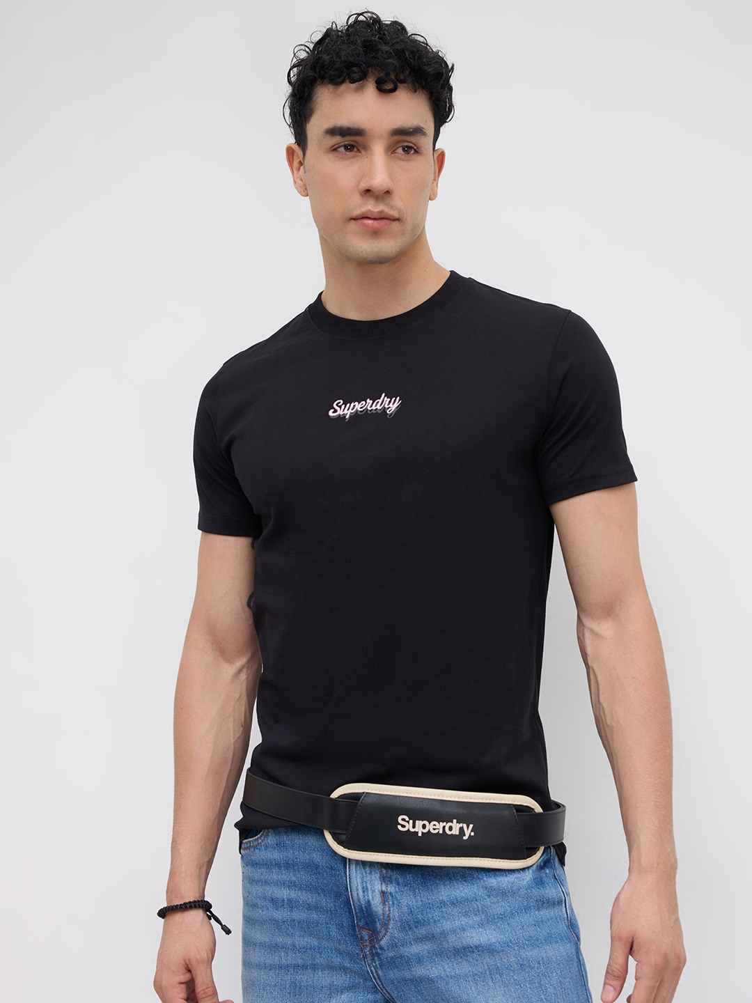 CONTRAST LOGO EMBROIDERED TEE