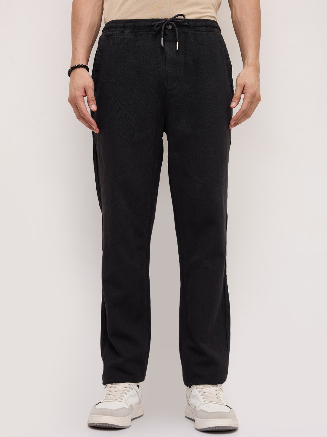 COTTON LINEN DRAWSTRING CHINO PANT