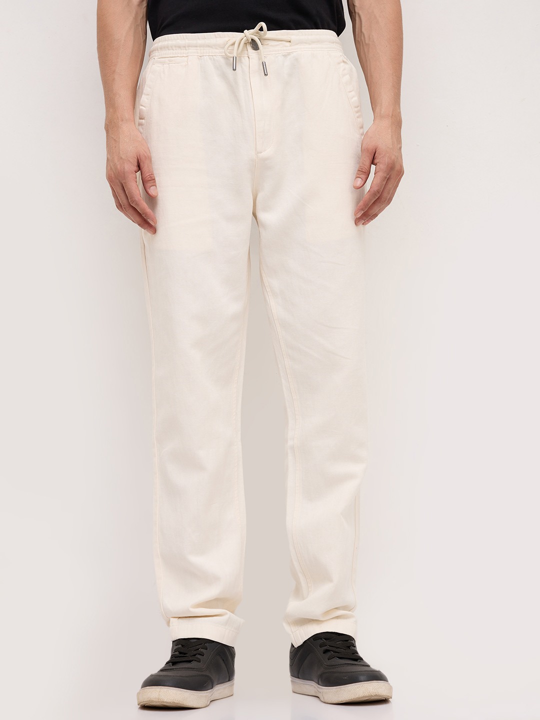 COTTON LINEN DRAWSTRING CHINO PANT
