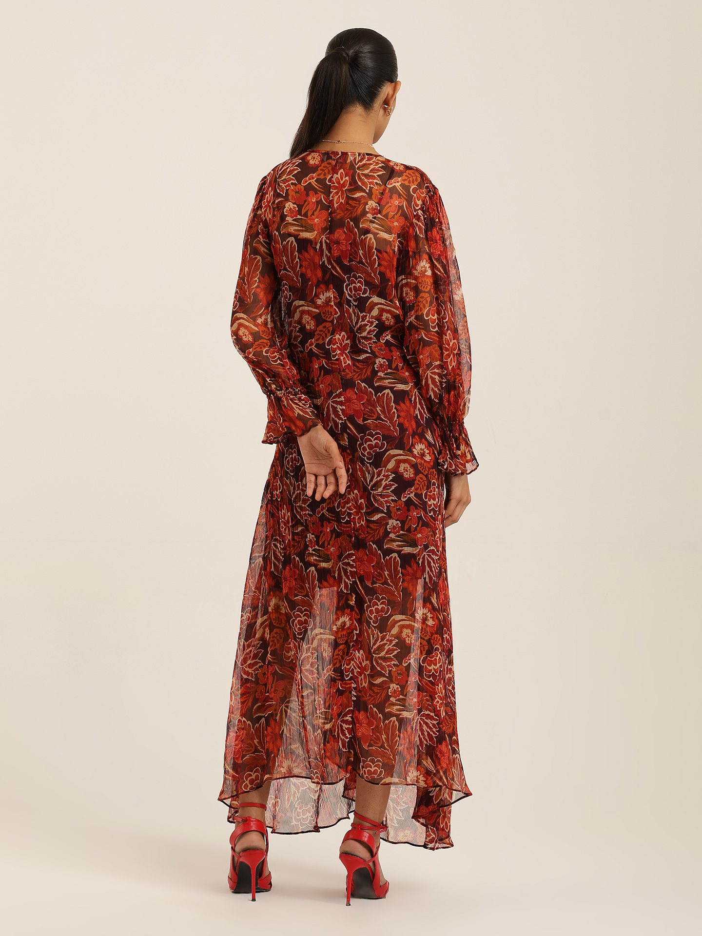 Brown Belly Long Dress