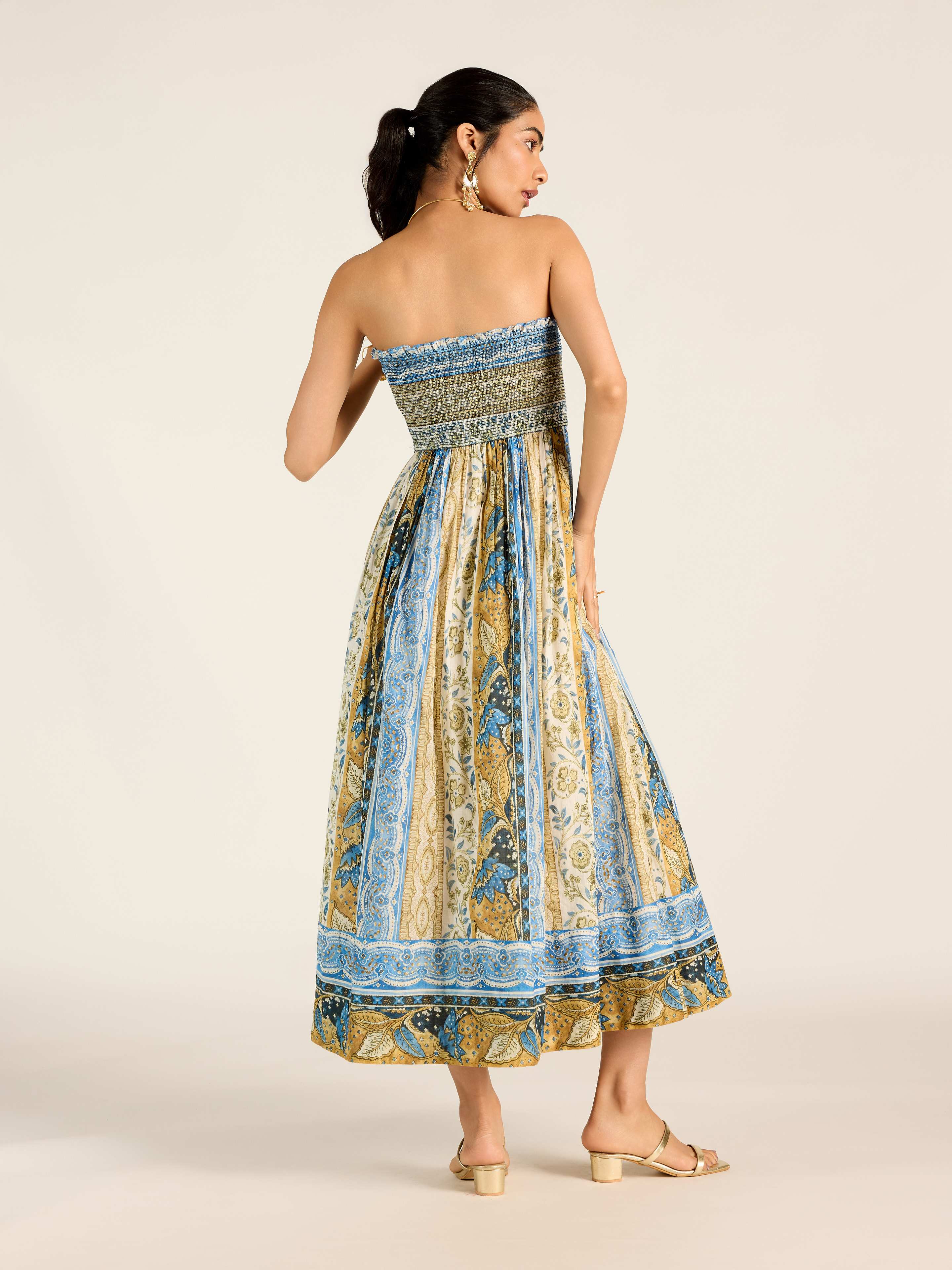 Blue Ecru Renelle Long Dress