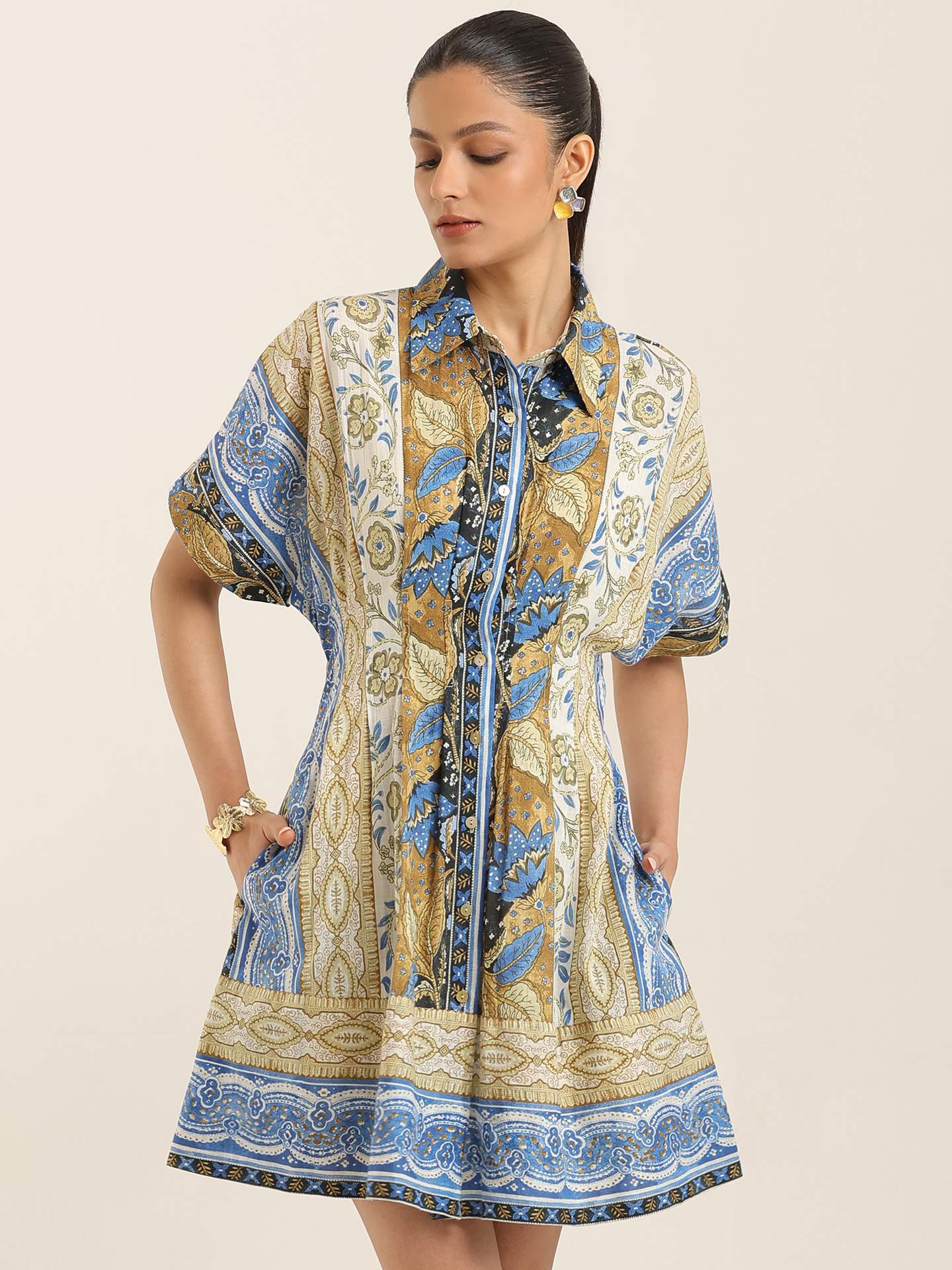 Blue Ecru Renelle Short Dress