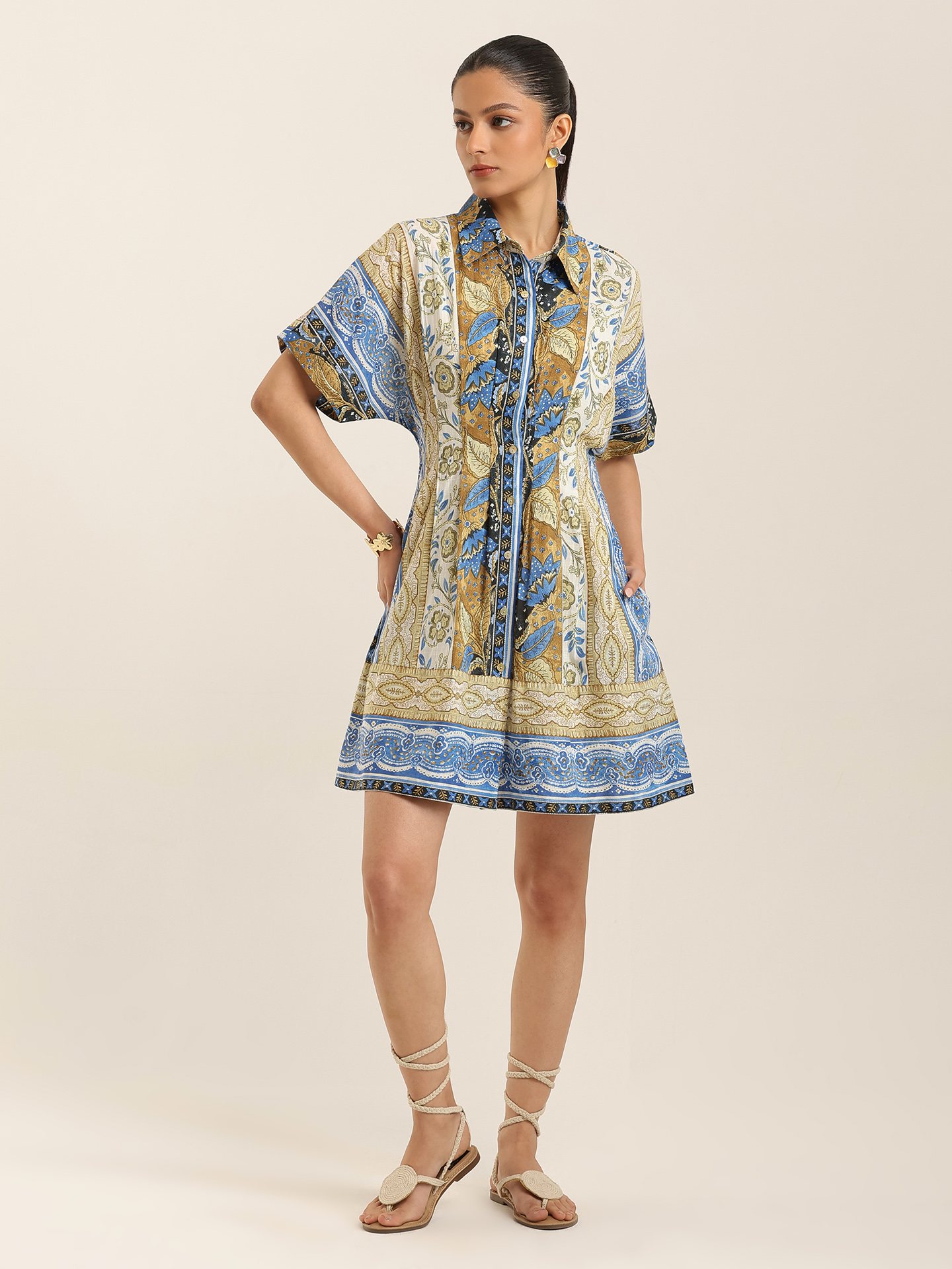 Blue Ecru Renelle Short Dress