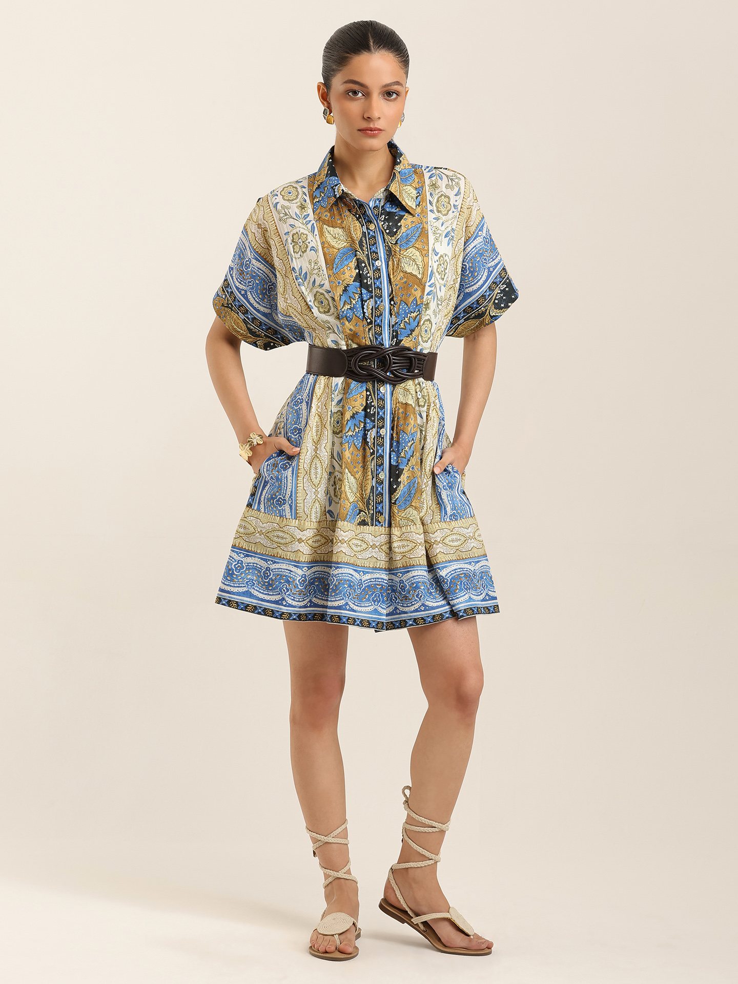 Blue Ecru Renelle Short Dress