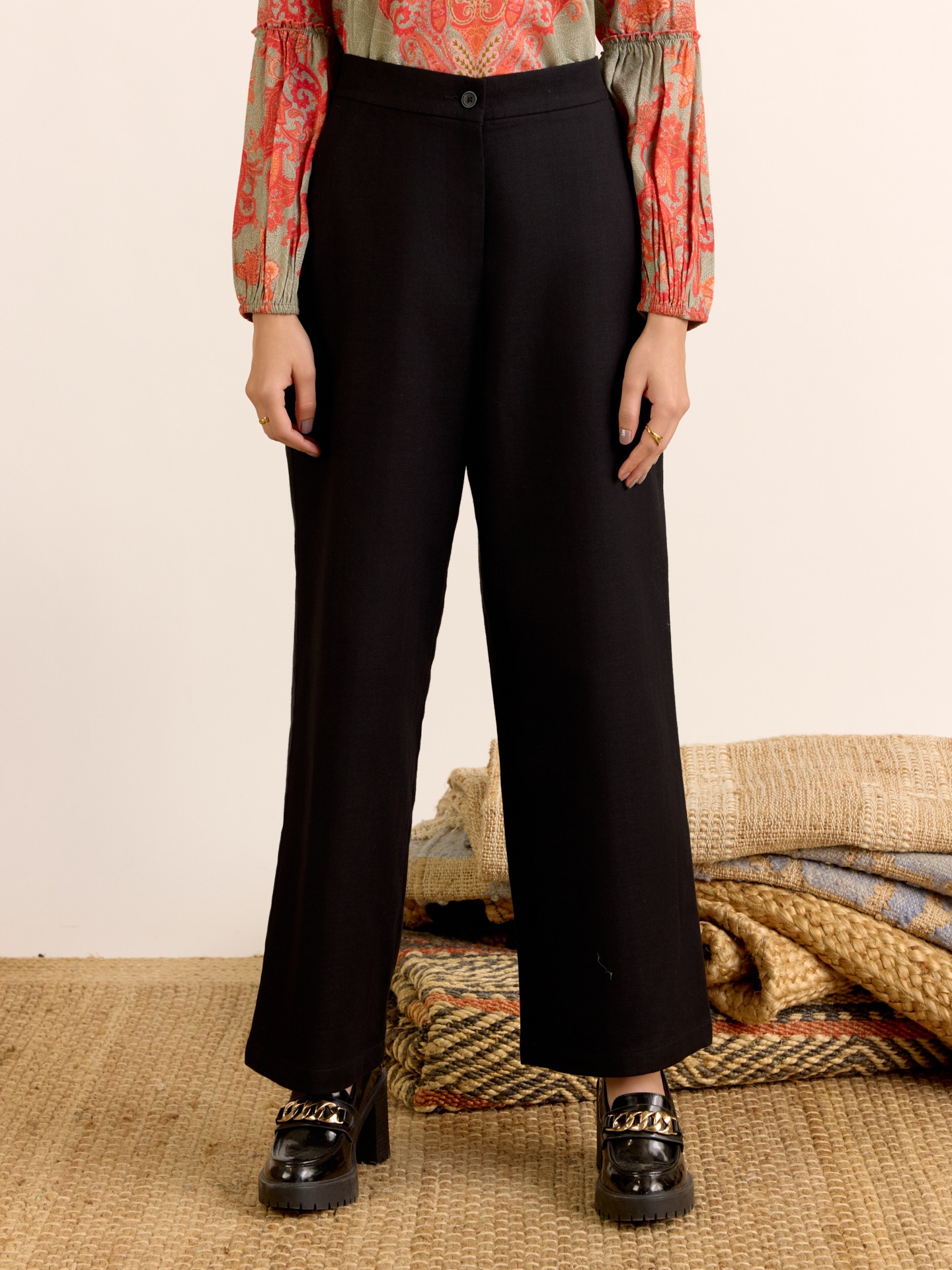 Black Straight Pants