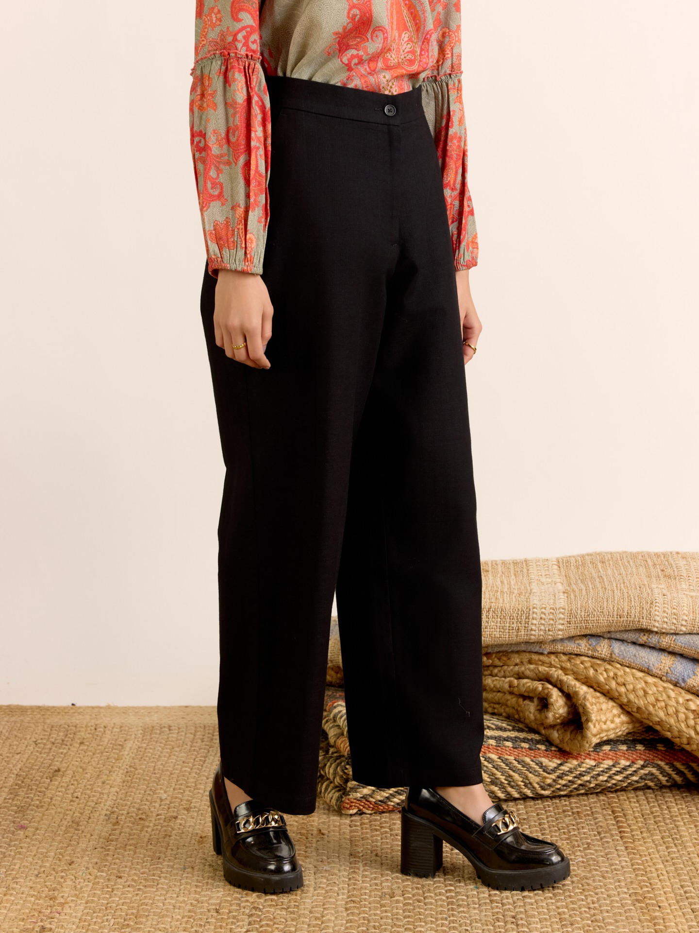 Black Straight Pants