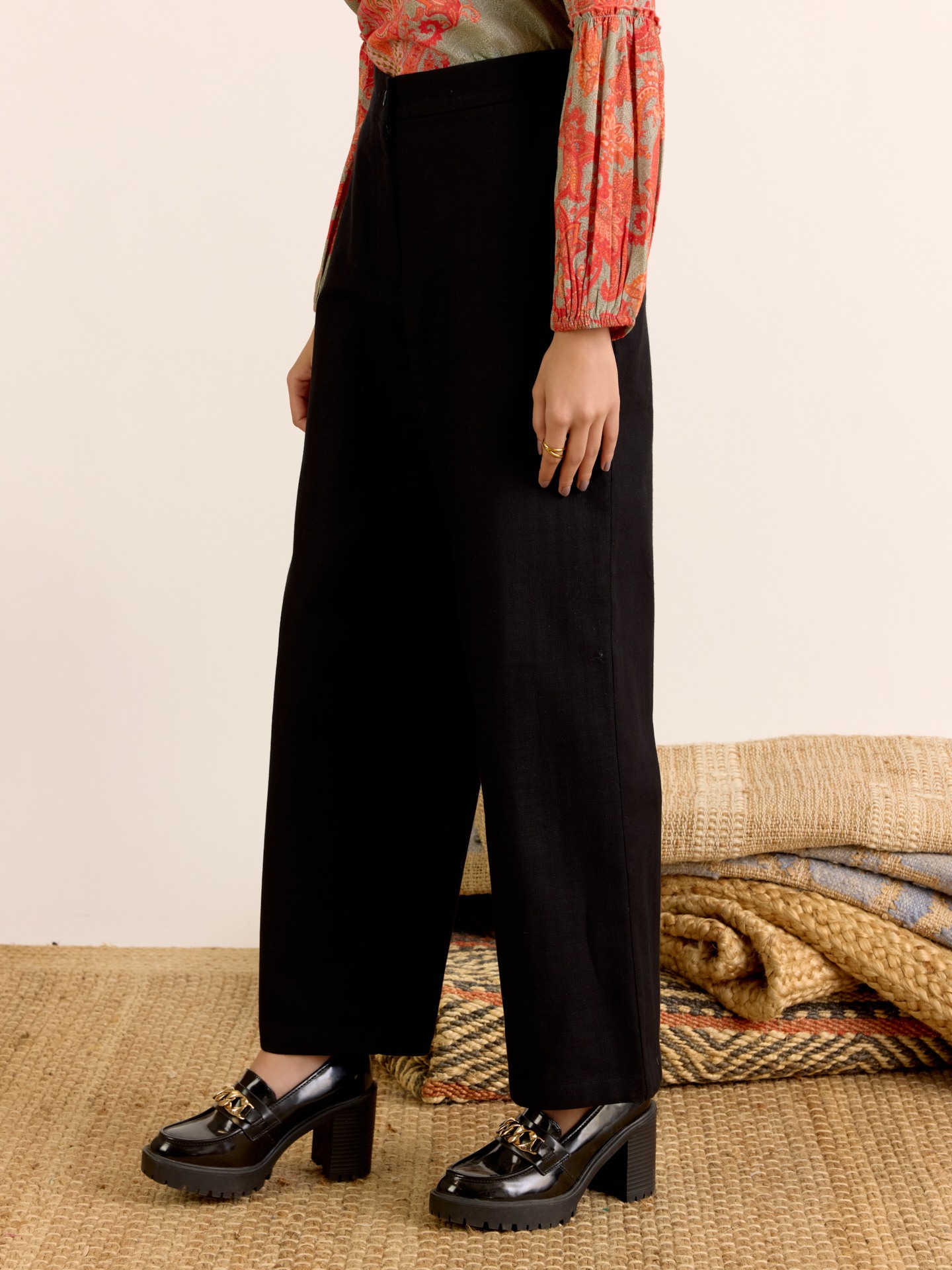 Black Straight Pants