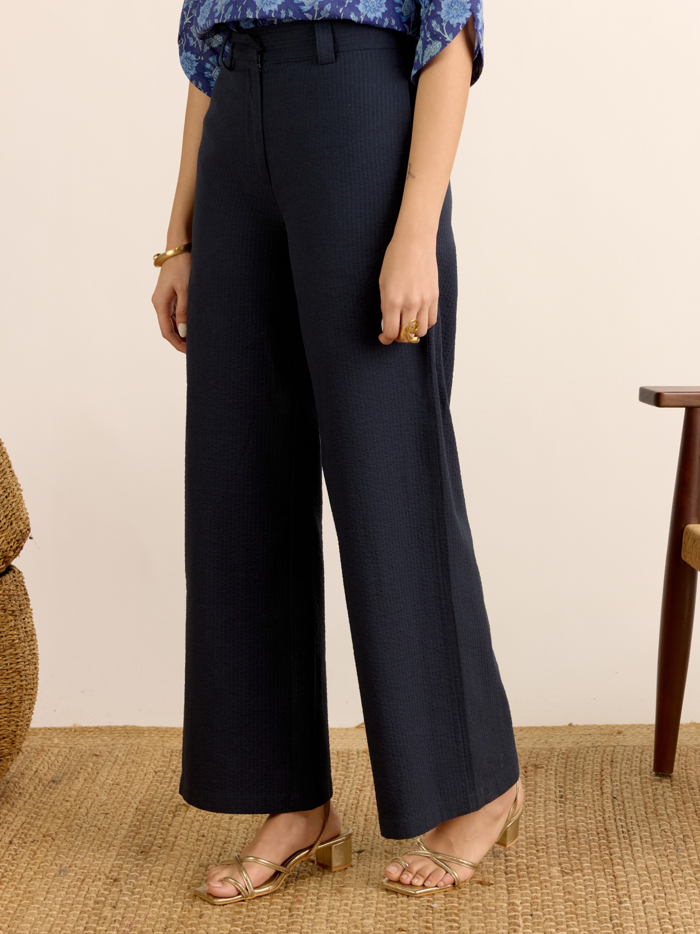 Blue Wide Leg Pant