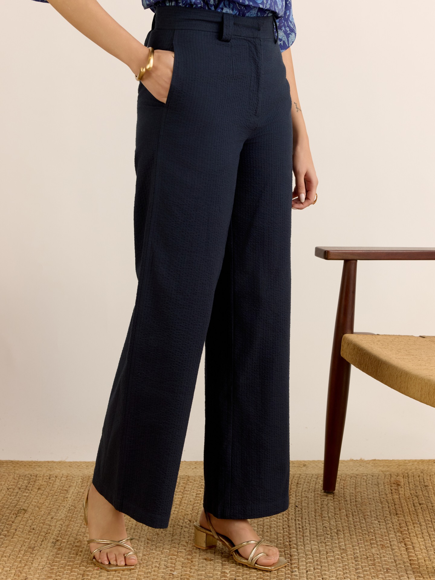 Blue Wide Leg Pant