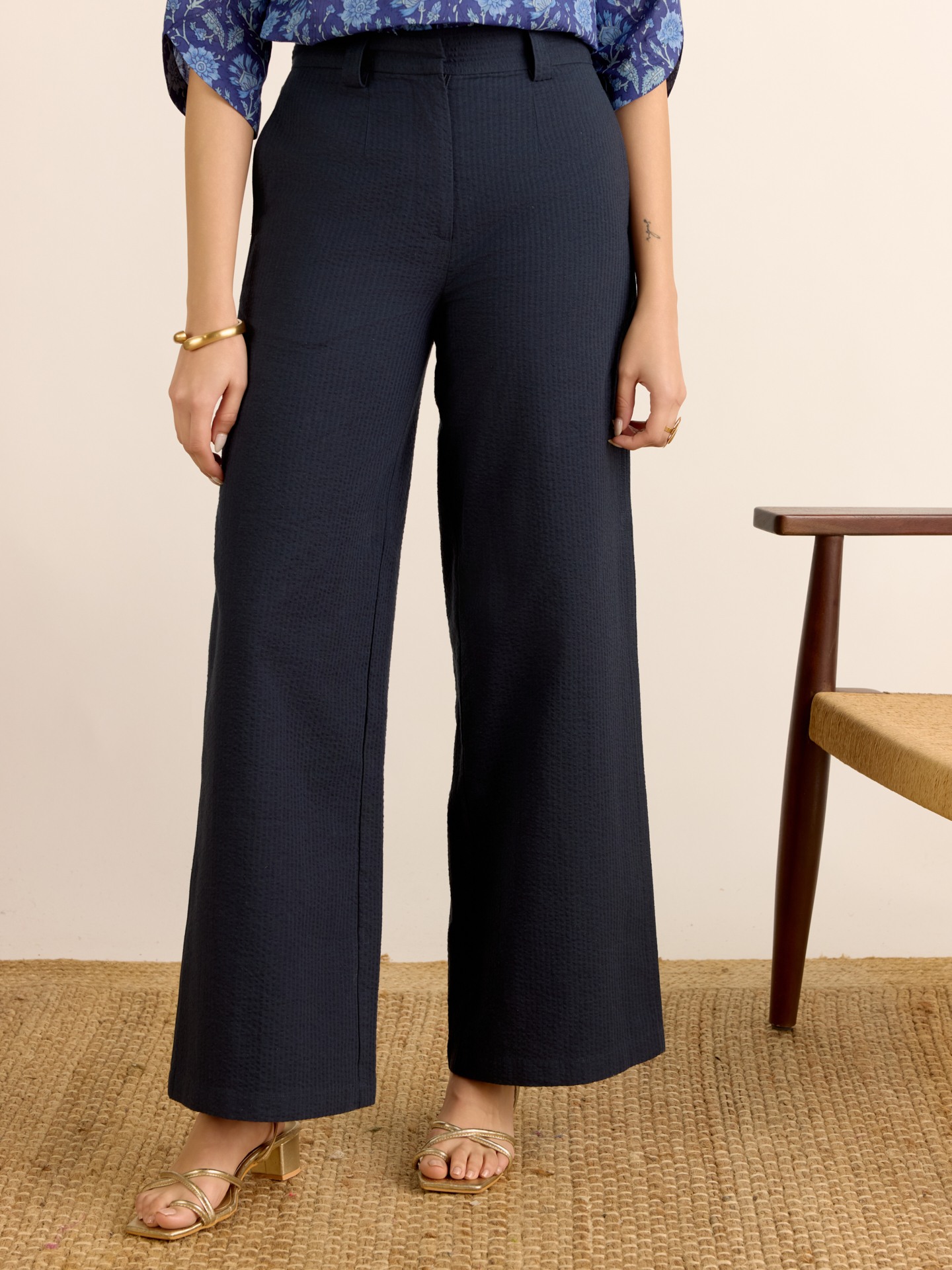 Blue Wide Leg Pant