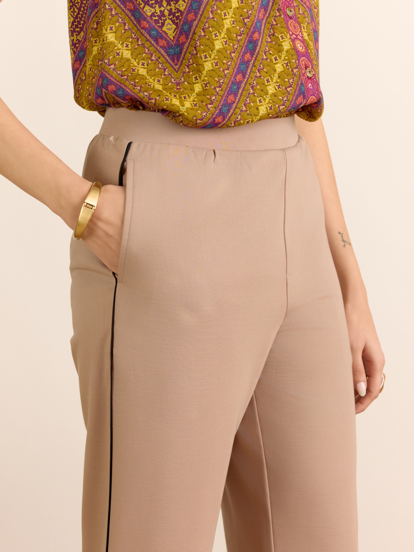 Khaki Straight Pants