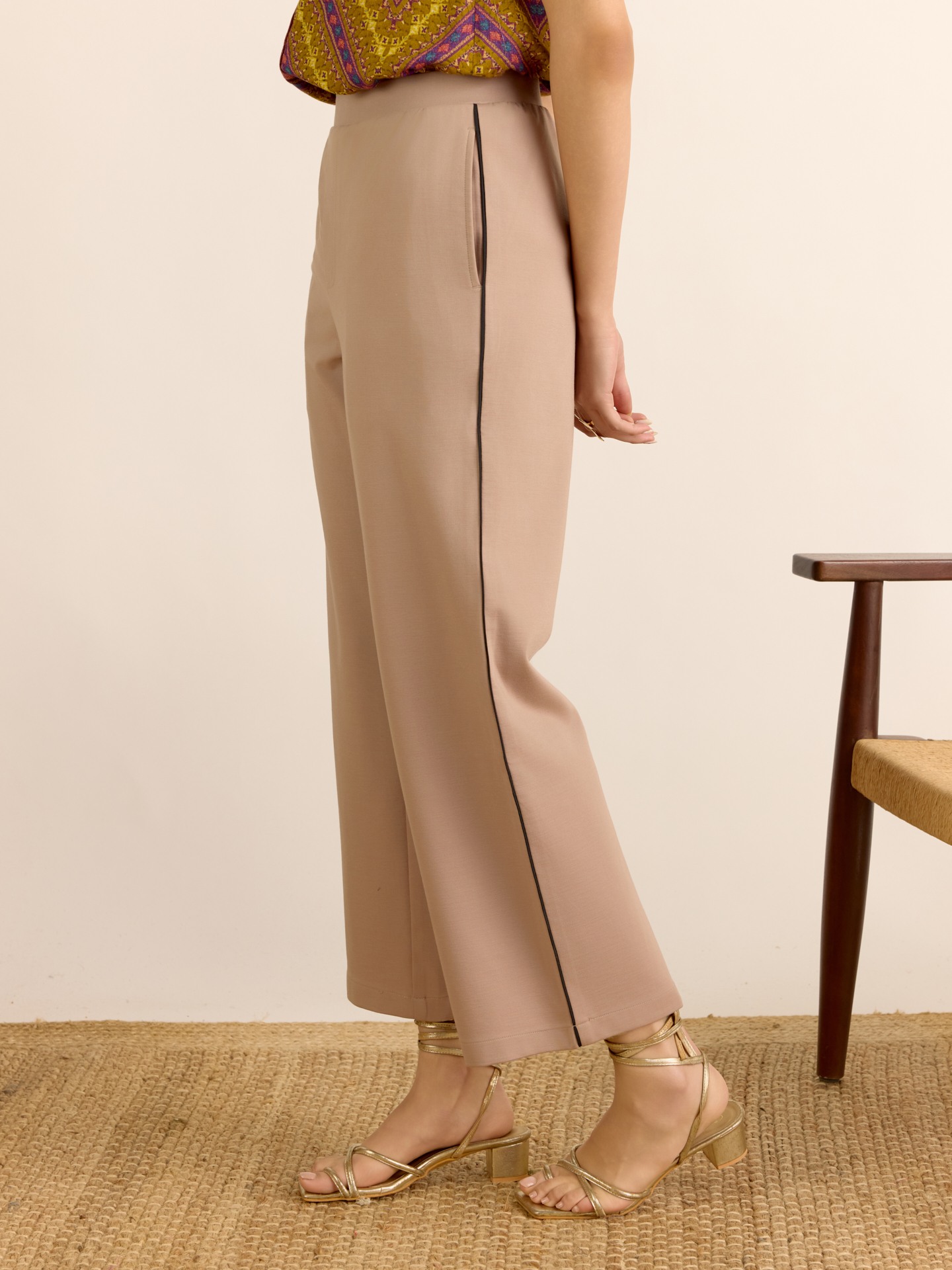 Khaki Straight Pants