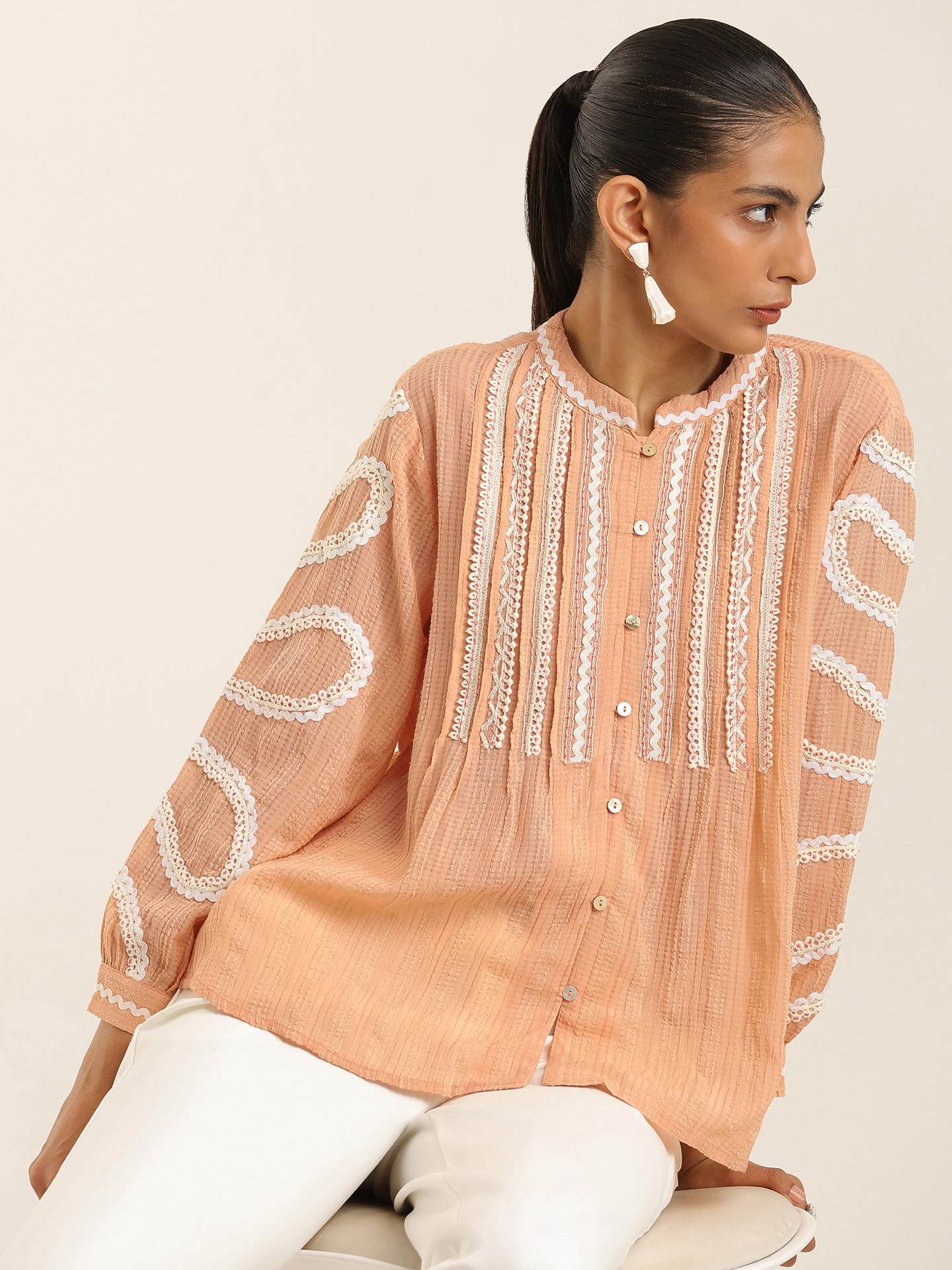 Peach Mirabelle Top