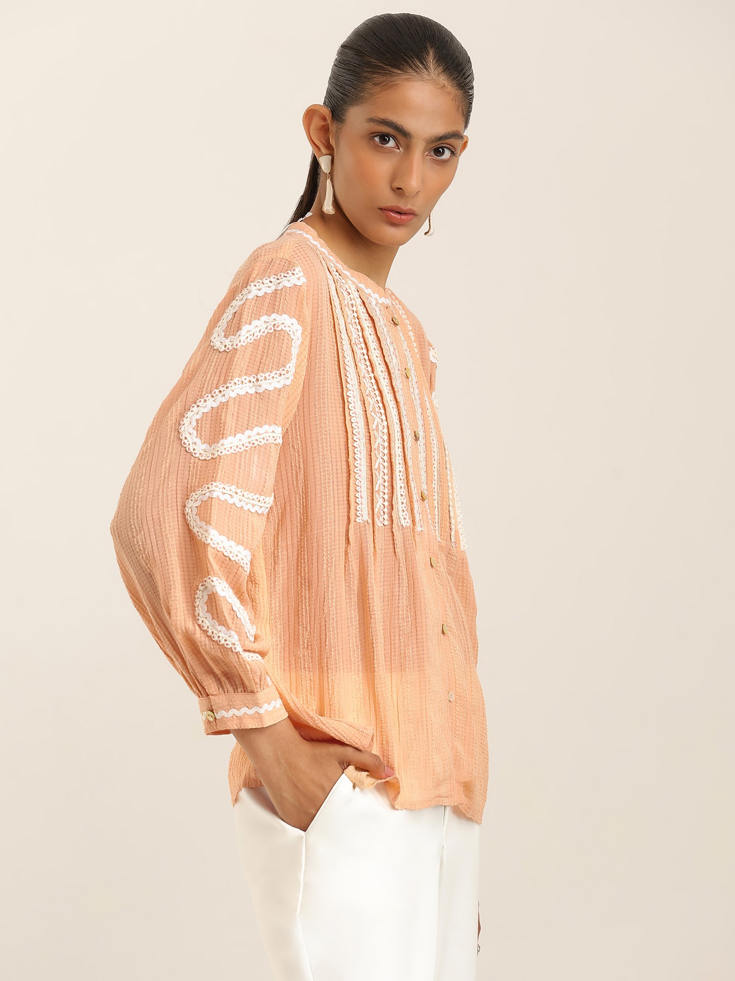 Peach Mirabelle Top