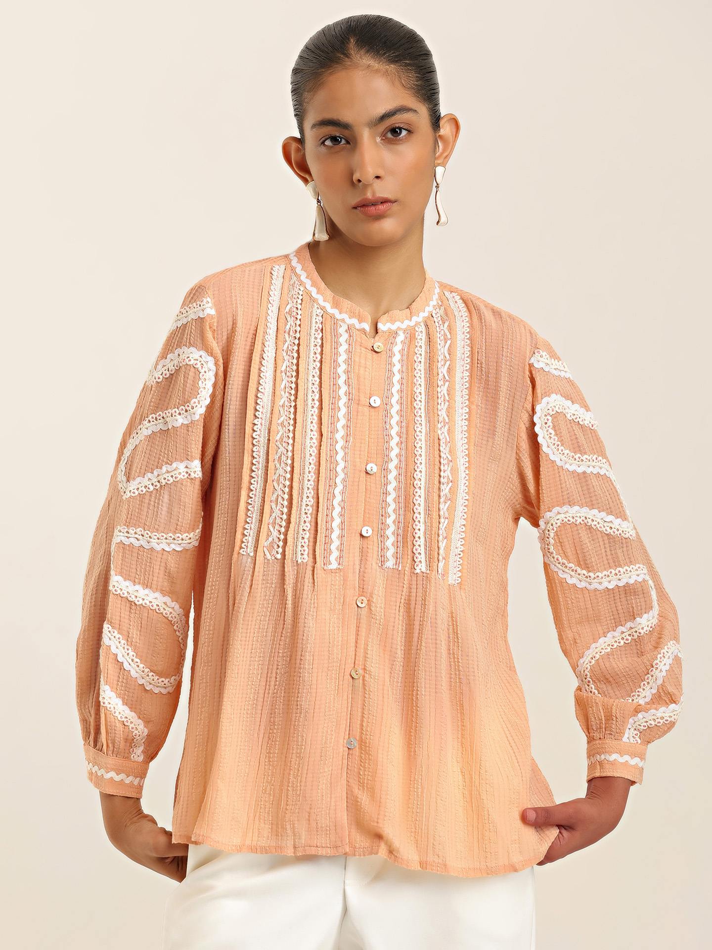 Peach Mirabelle Top