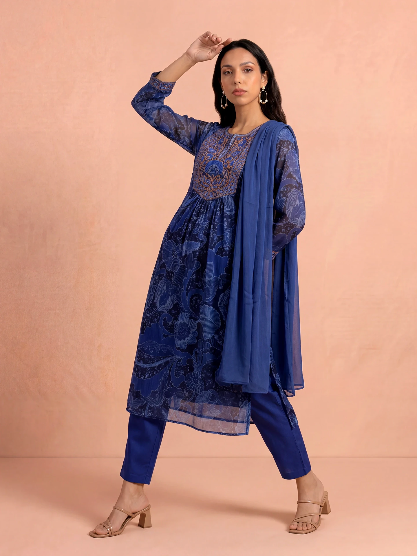 Blue Pearl Petal Suit Set
