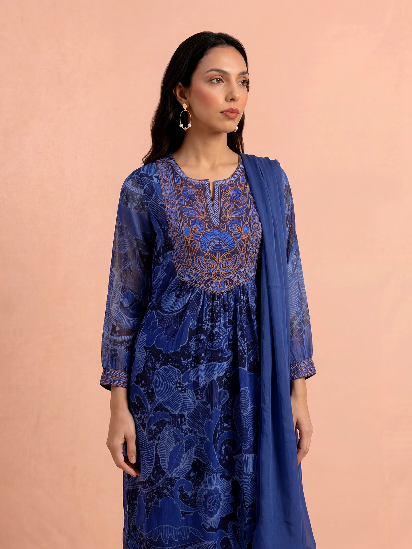 Blue Pearl Petal Suit Set