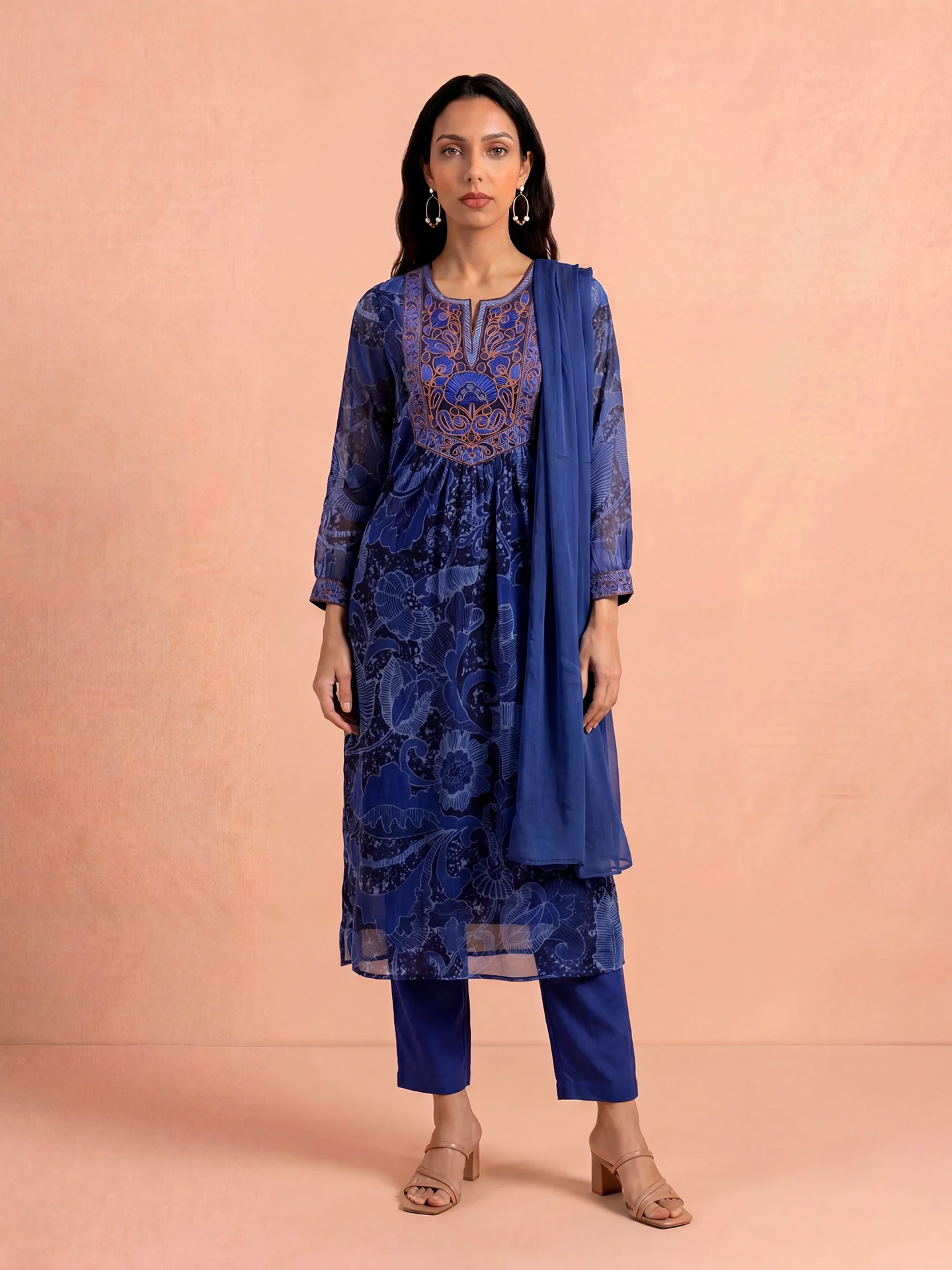 Blue Pearl Petal Suit Set