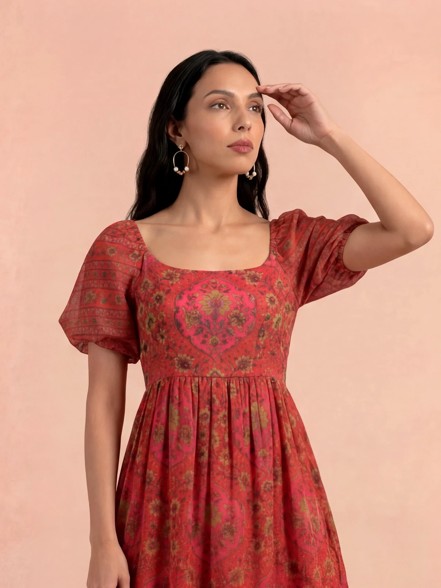 Pink Fern Long Dress