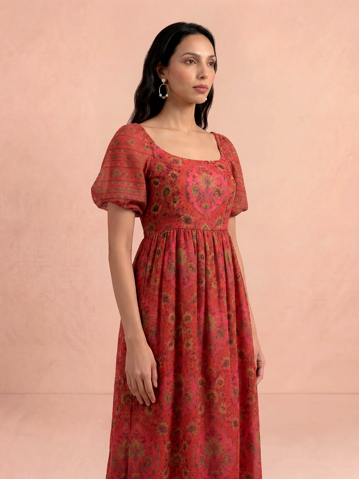 Pink Fern Long Dress