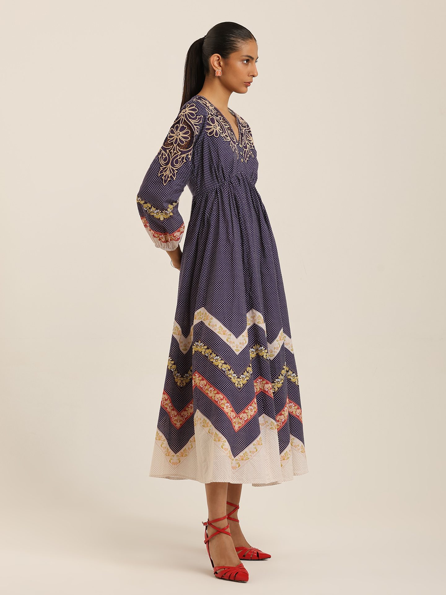 Navy Elina Long Dress