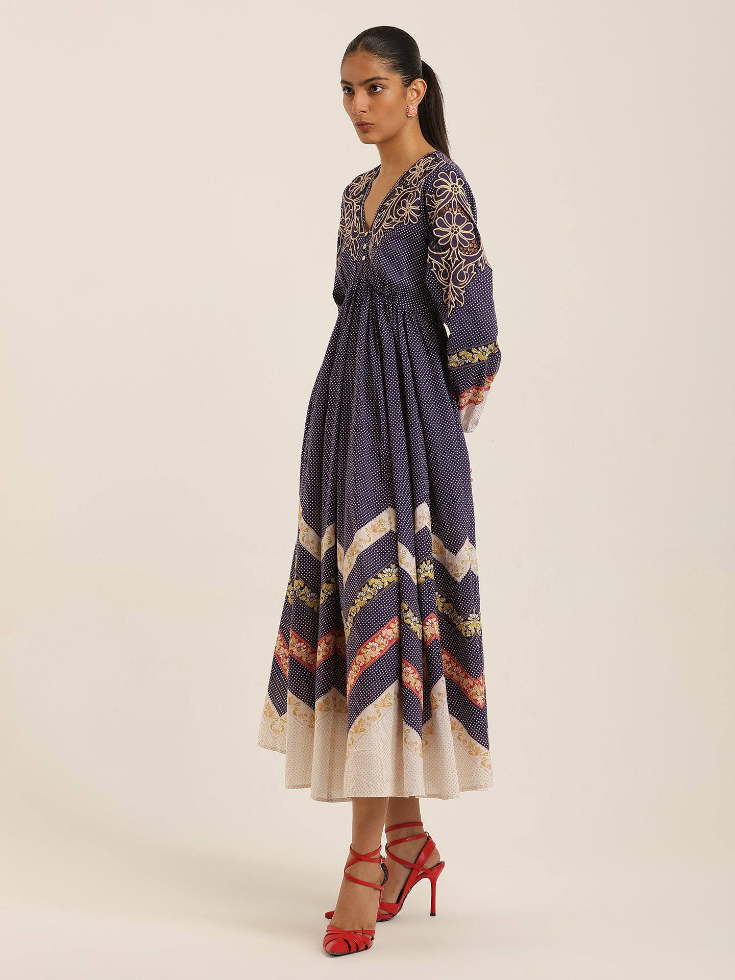 Navy Elina Long Dress