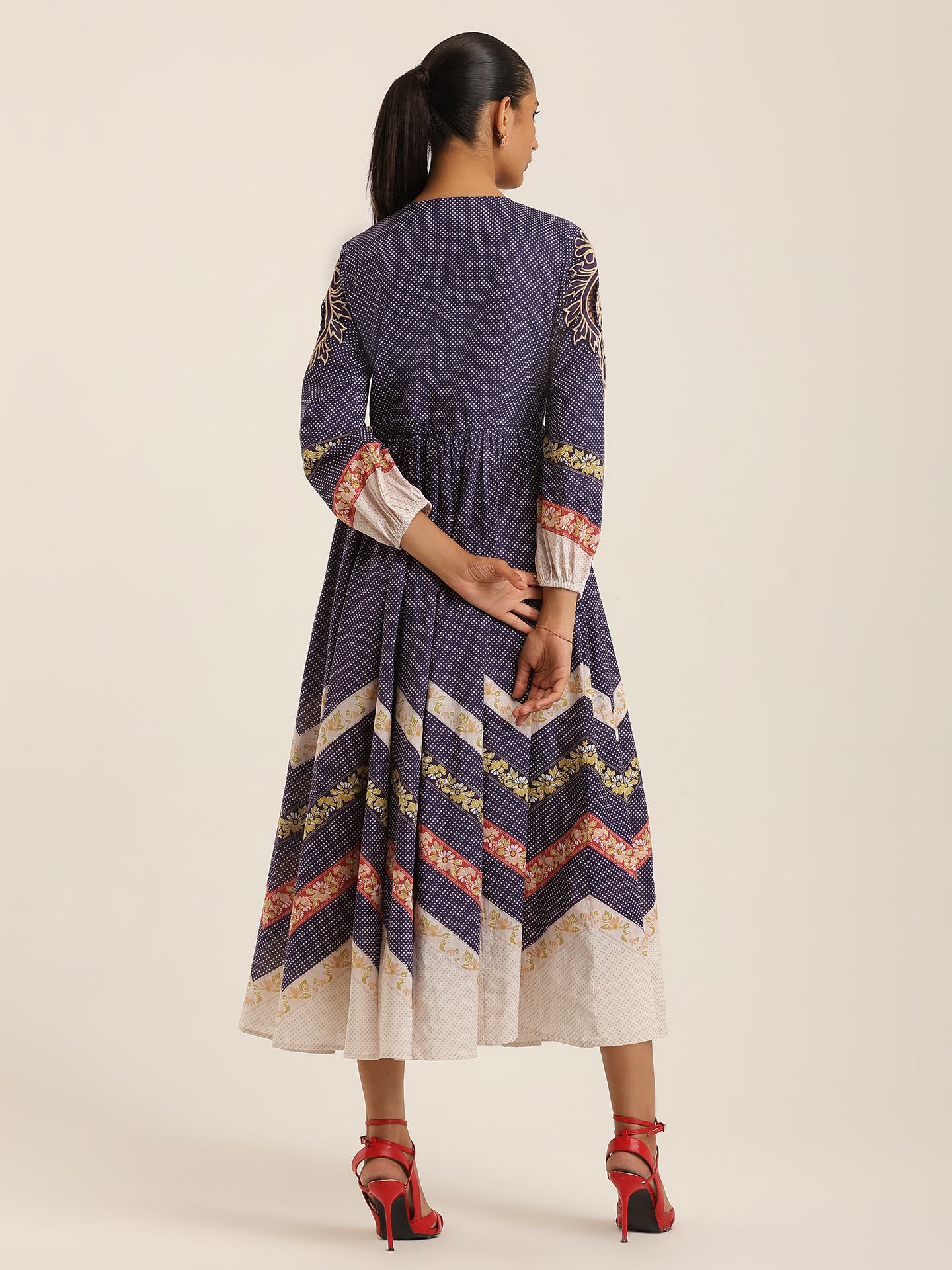 Navy Elina Long Dress