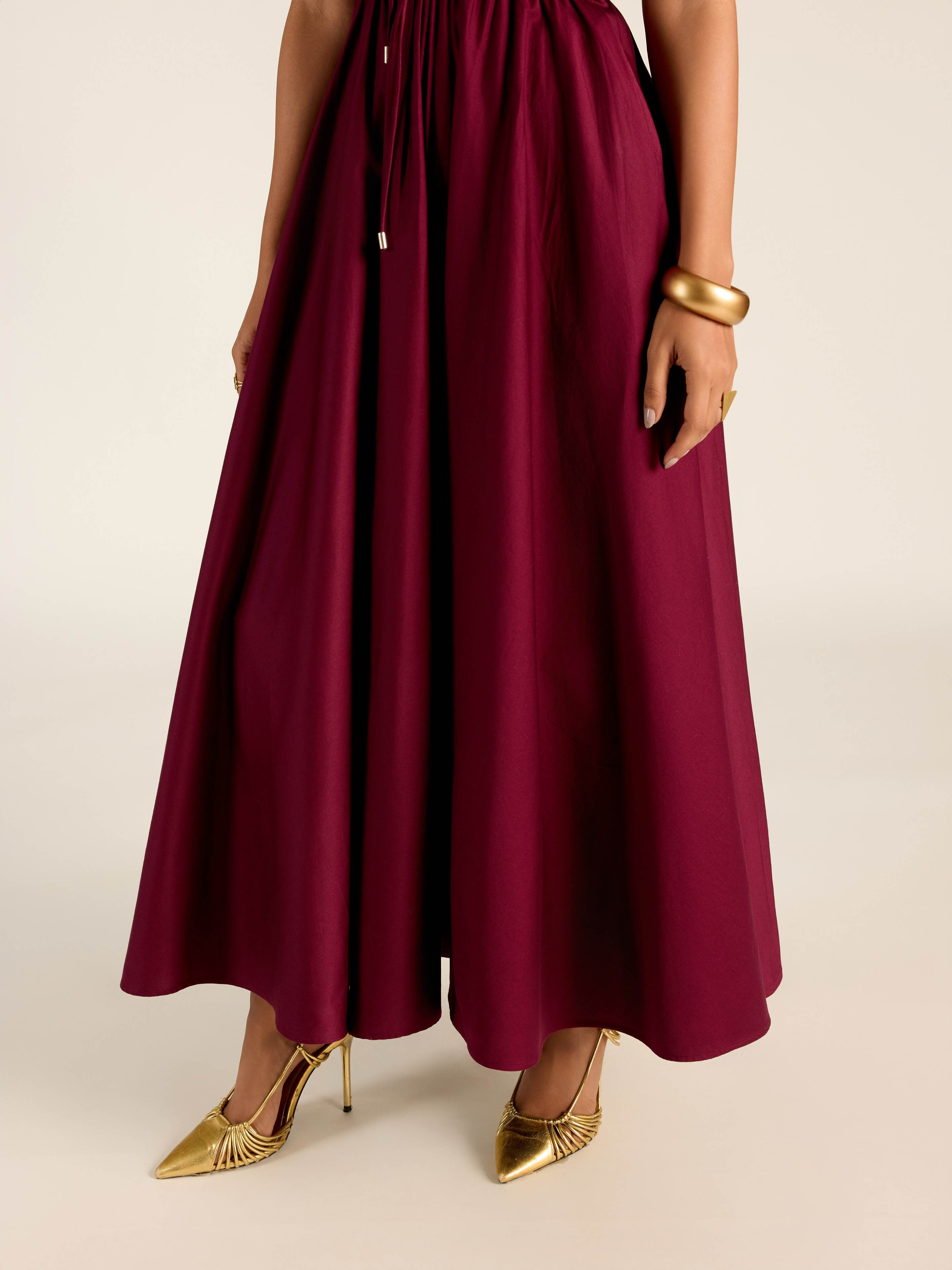 Wine Velda Long Dress