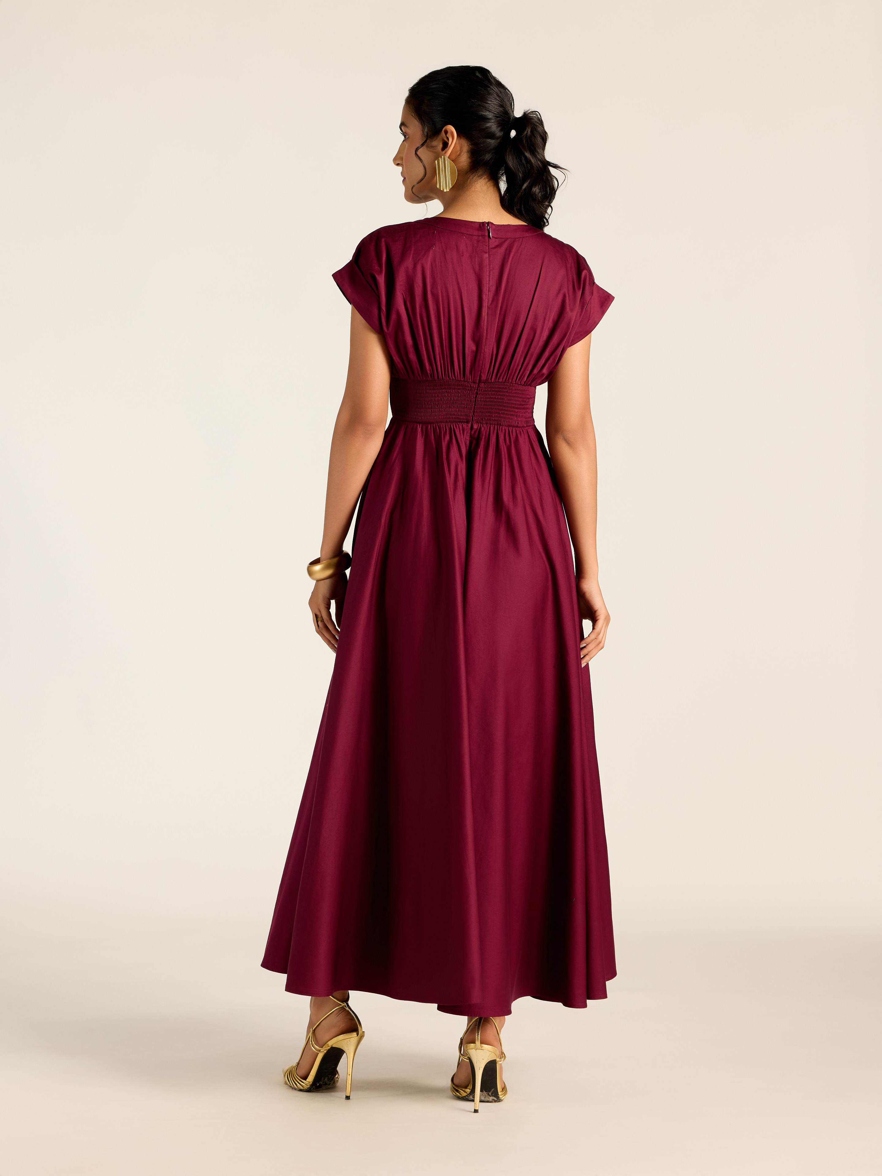 Wine Velda Long Dress
