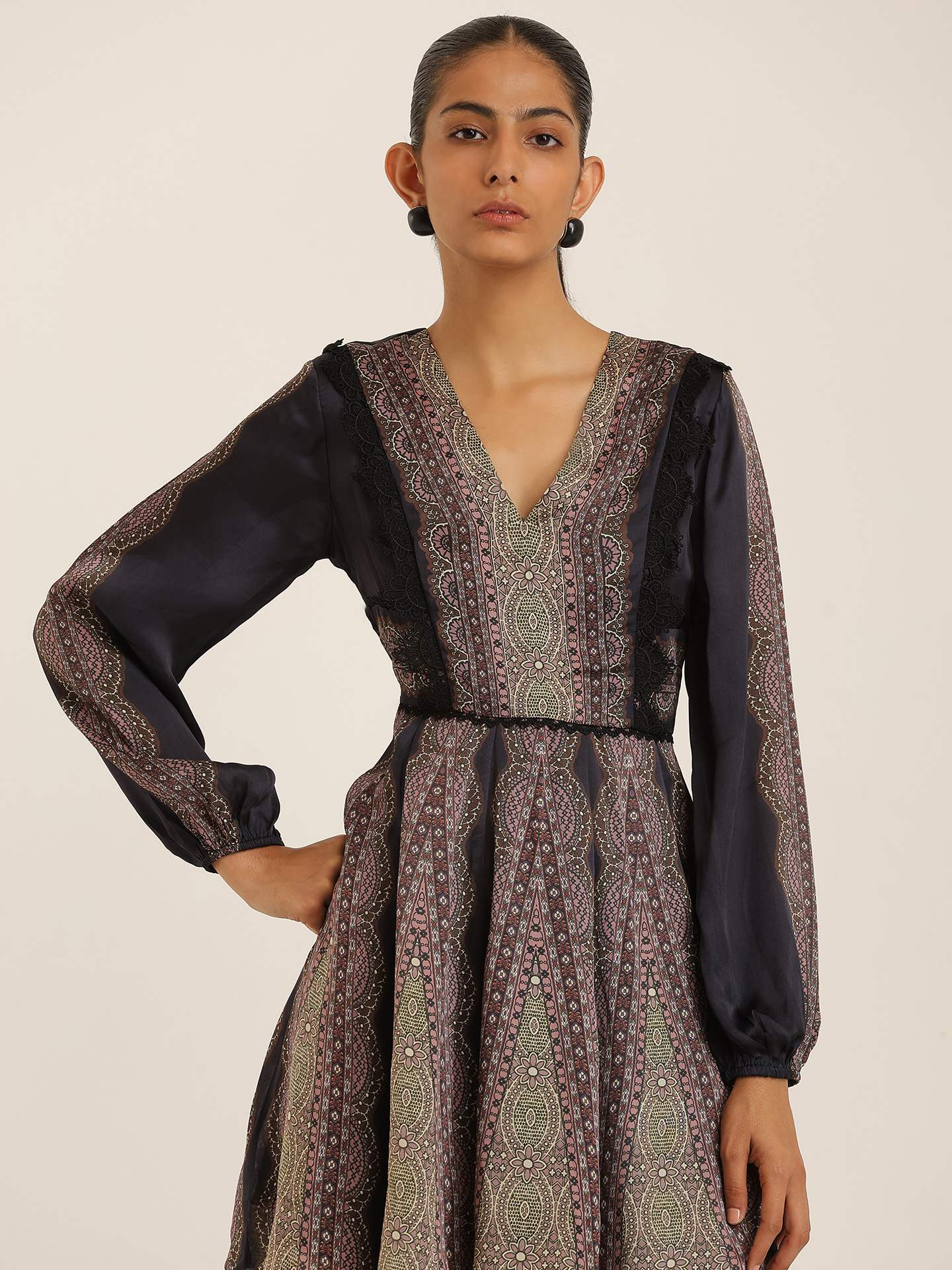 Black Multi Antonella Short Dress