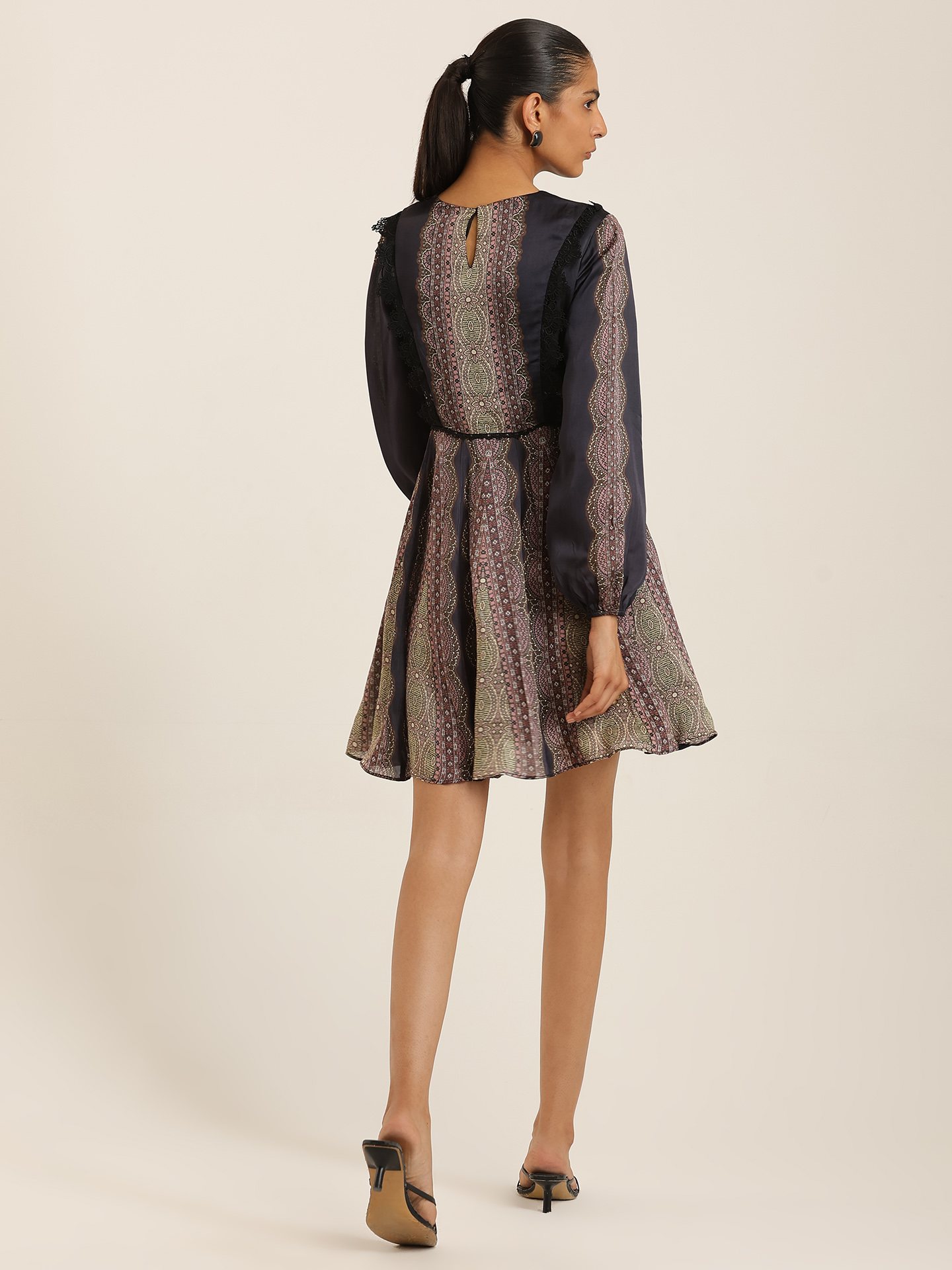 Black Multi Antonella Short Dress