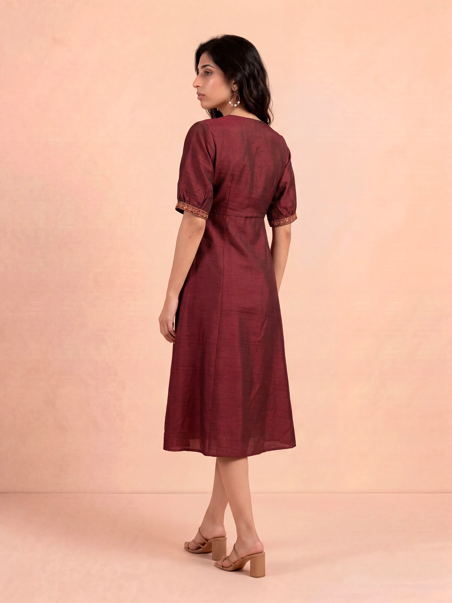Plum Tree Midi Dress Wine