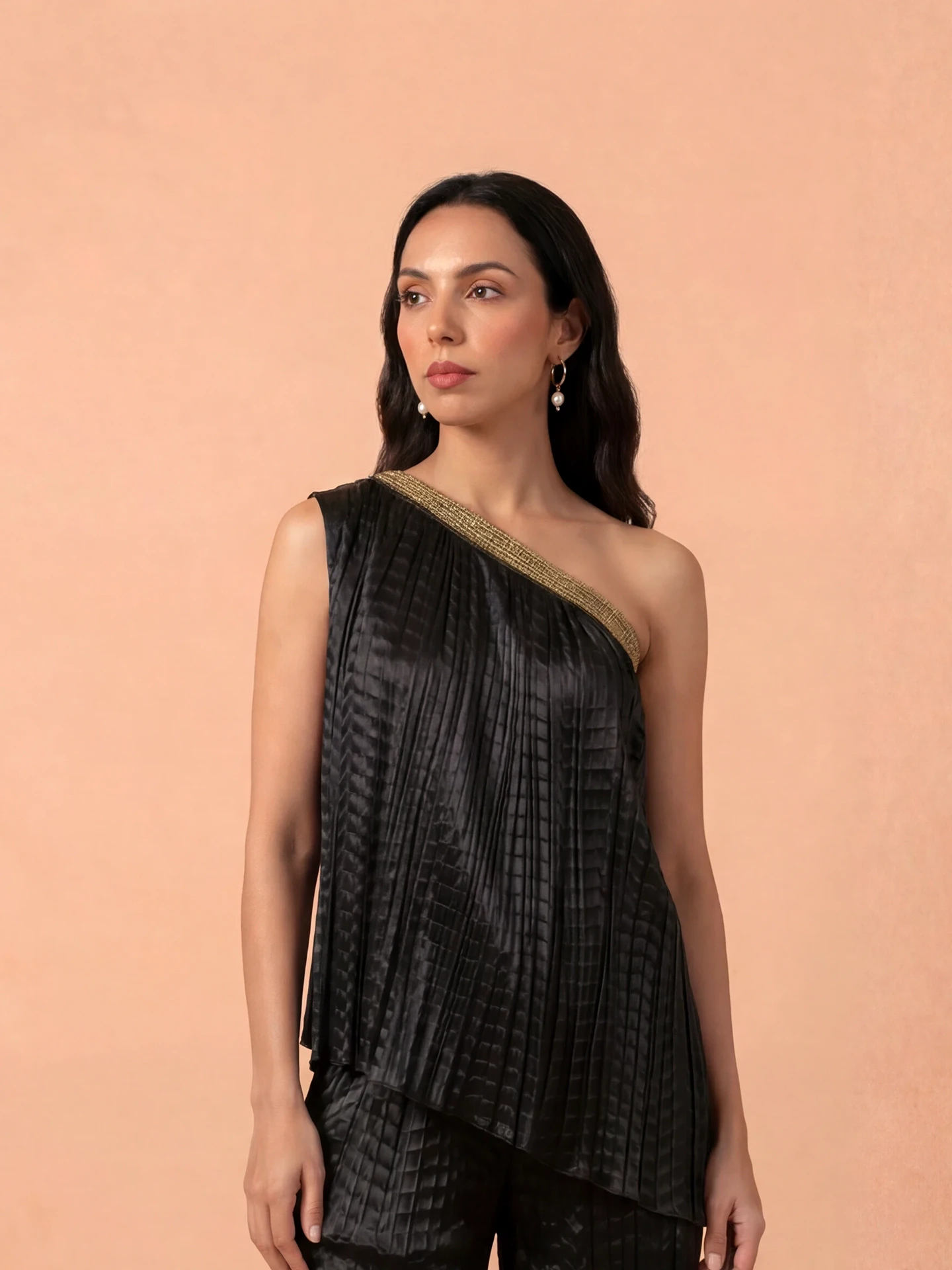 Black Yumna Solid Co-Ord Set